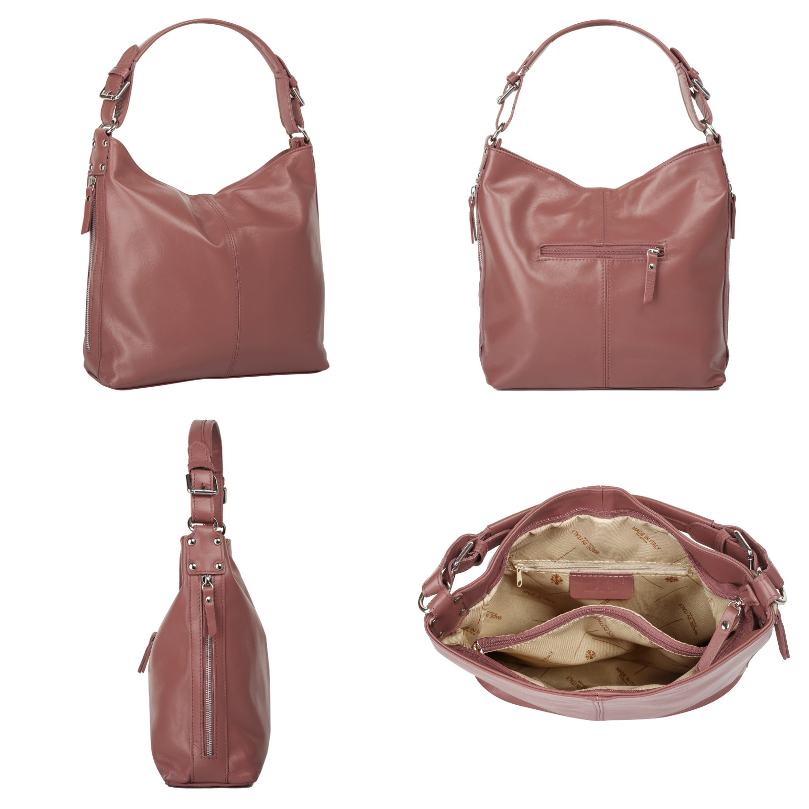 Samantha Look Henkeltasche, echt Leder, Made in Italy