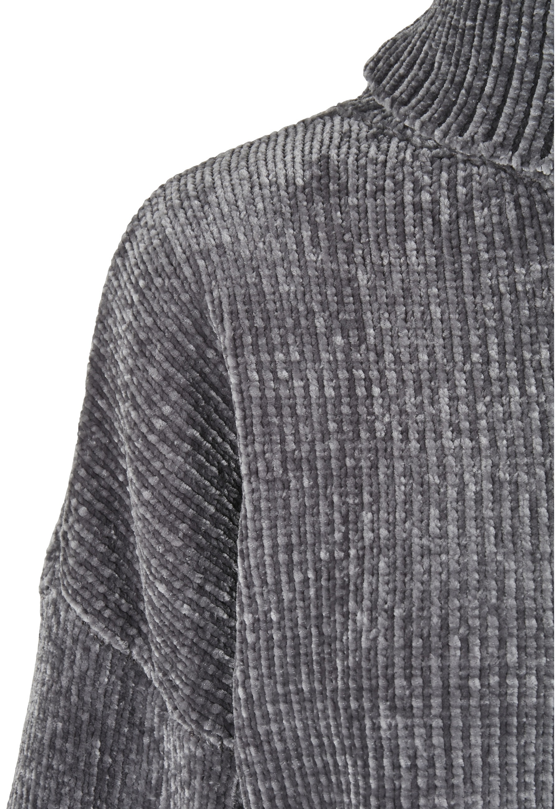 URBAN CLASSICS Sweatshirt »Urban Classics Damen Ladies Short Chenille Turtleneck Sweater«, 1 Stk.
