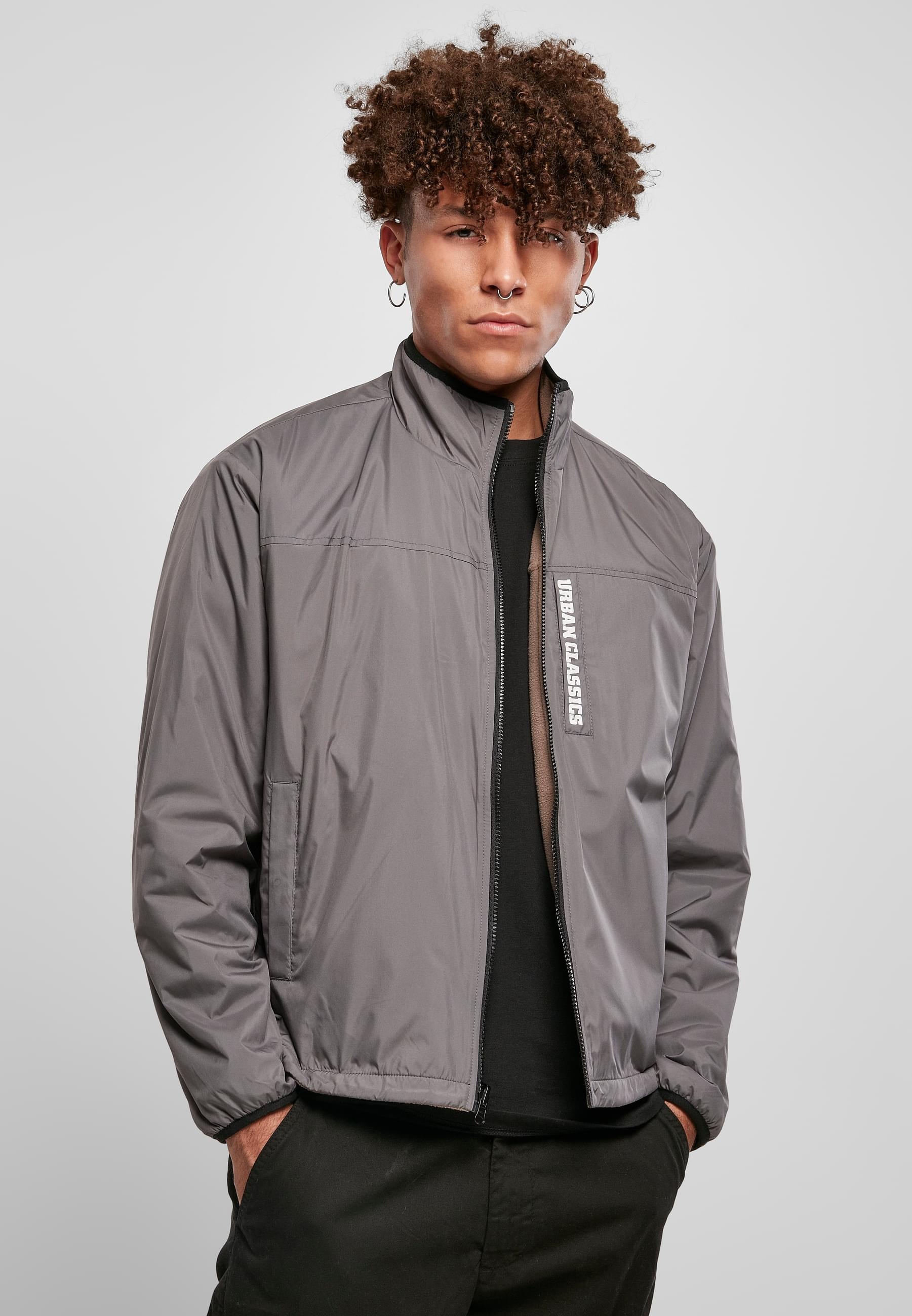 URBAN CLASSICS Allwetterjacke »Urban Classics Herren Reversible Polar Fleece Jacket« 1 Stk. tlg. ohne Kapuze