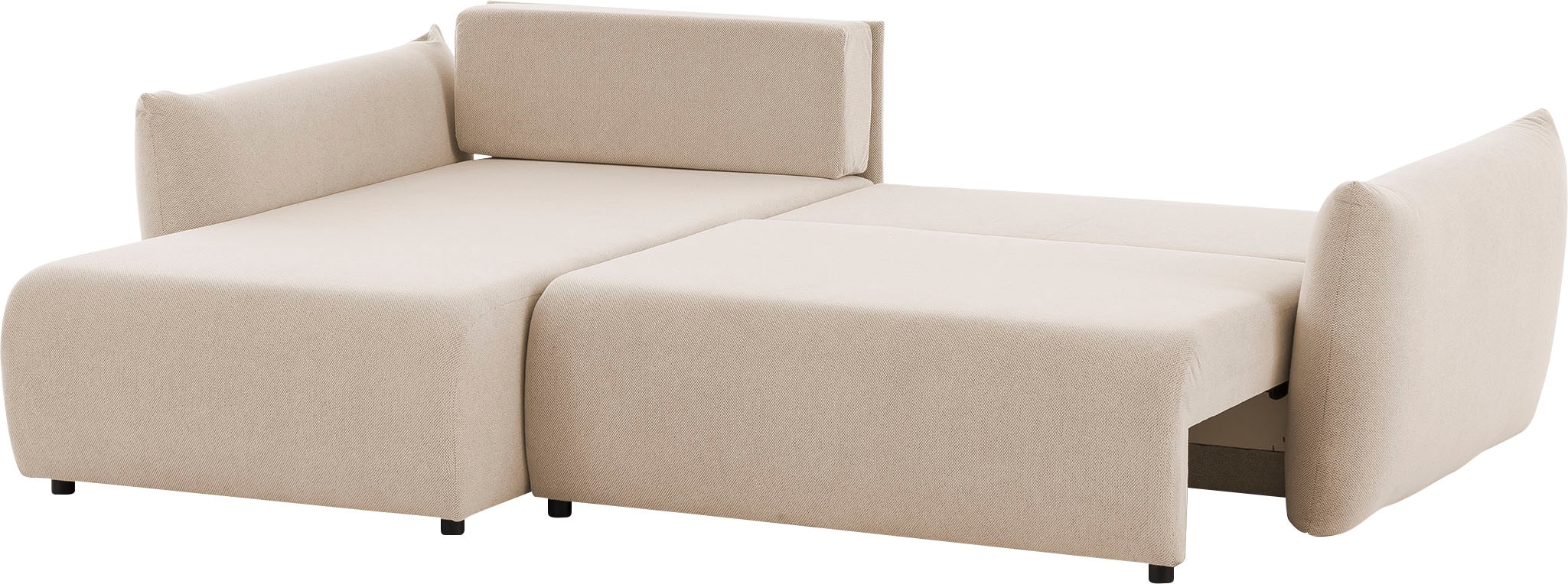 INOSIGN Ecksofa »MAVAS Schlafsofa mit Bettkasten, L-Form,«, ca.257/127cm (Liegefläche 212/145 cm), Cord, Chenille, Struktur