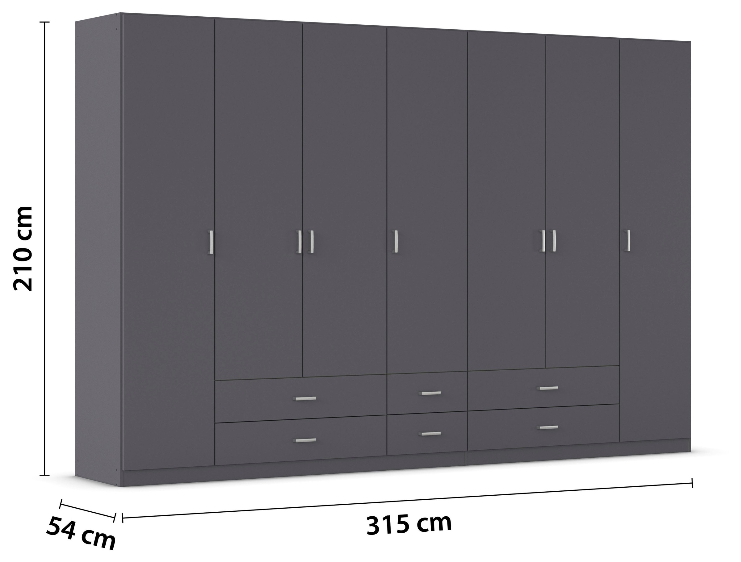 rauch Drehtürenschrank »Kleiderschrank Garderobe GAMMA Breiten 315 cm« in 3 Ausstattungen BASIC/CLASSIC/PREMIUM (inkl. SOFT-CLOSE-Funktion),  mit Schubladen, verschiedene Griff-Varianten TOPSELLER MADE IN GERMANY
