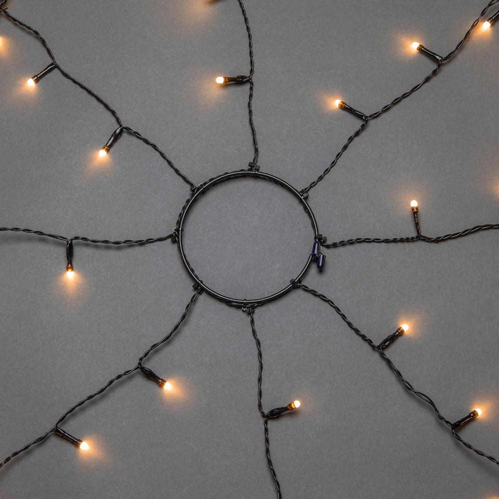 KONSTSMIDE LED-Baummantel »Weihnachtsdeko aussen, Christbaumschmuck, 8h Timer, vormontiert«, Ring Ø 15, 8 Stränge à 50 bernsteinfarbene Dioden, mit Glimmereffekt