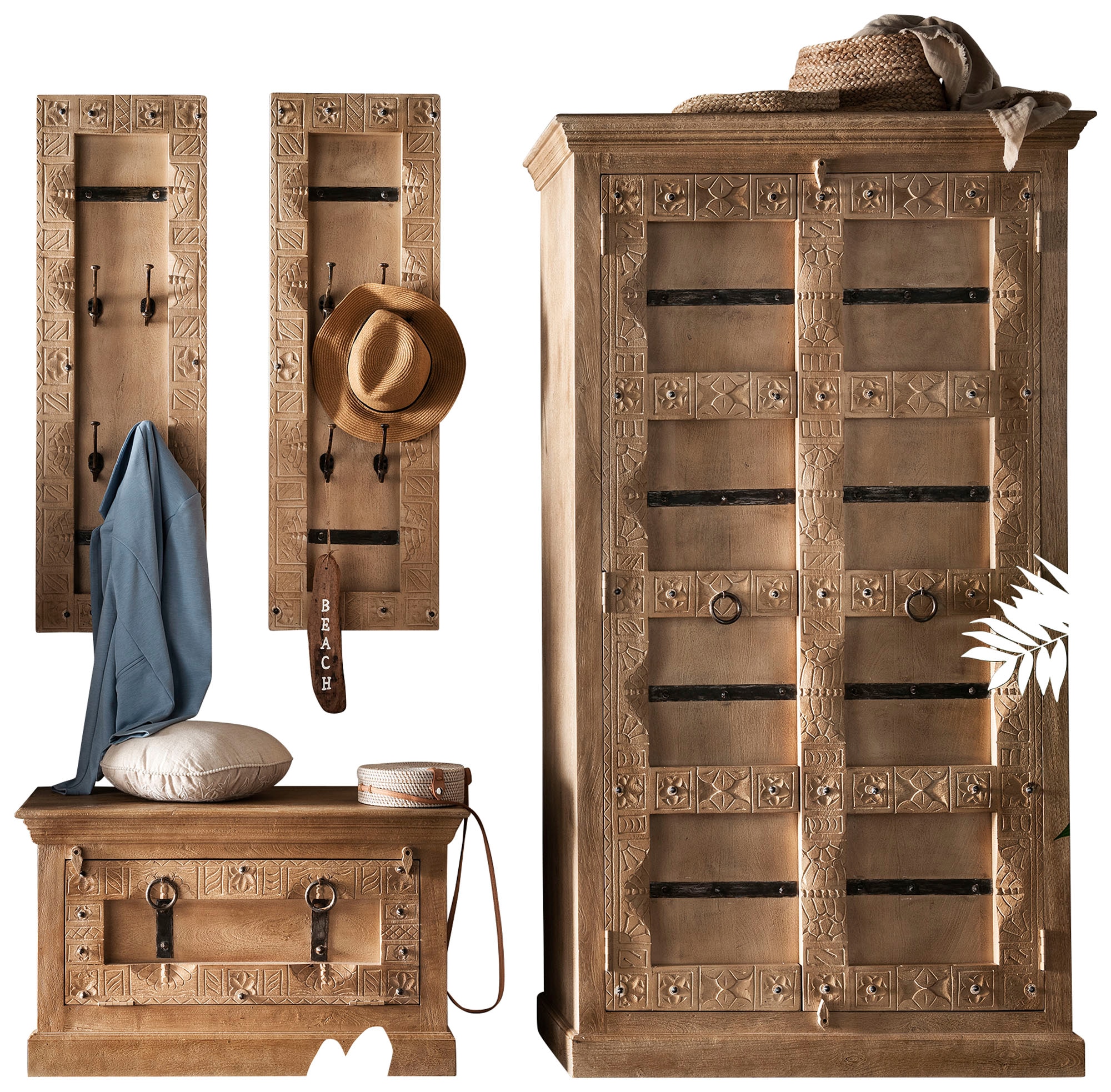 SIT Garderoben-Set Set, Dielen-Set, 4 Stk. tlg. Front mit aufwändigen Schni günstig online kaufen