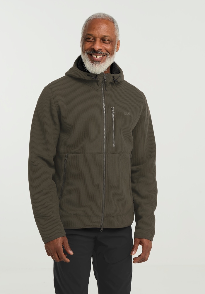 Jack Wolfskin Fleecejacke "LAKE RIDGE HOODED JKT M" mit Kapuze Fleecejacke mit Kapuze, warm, komfortabel
