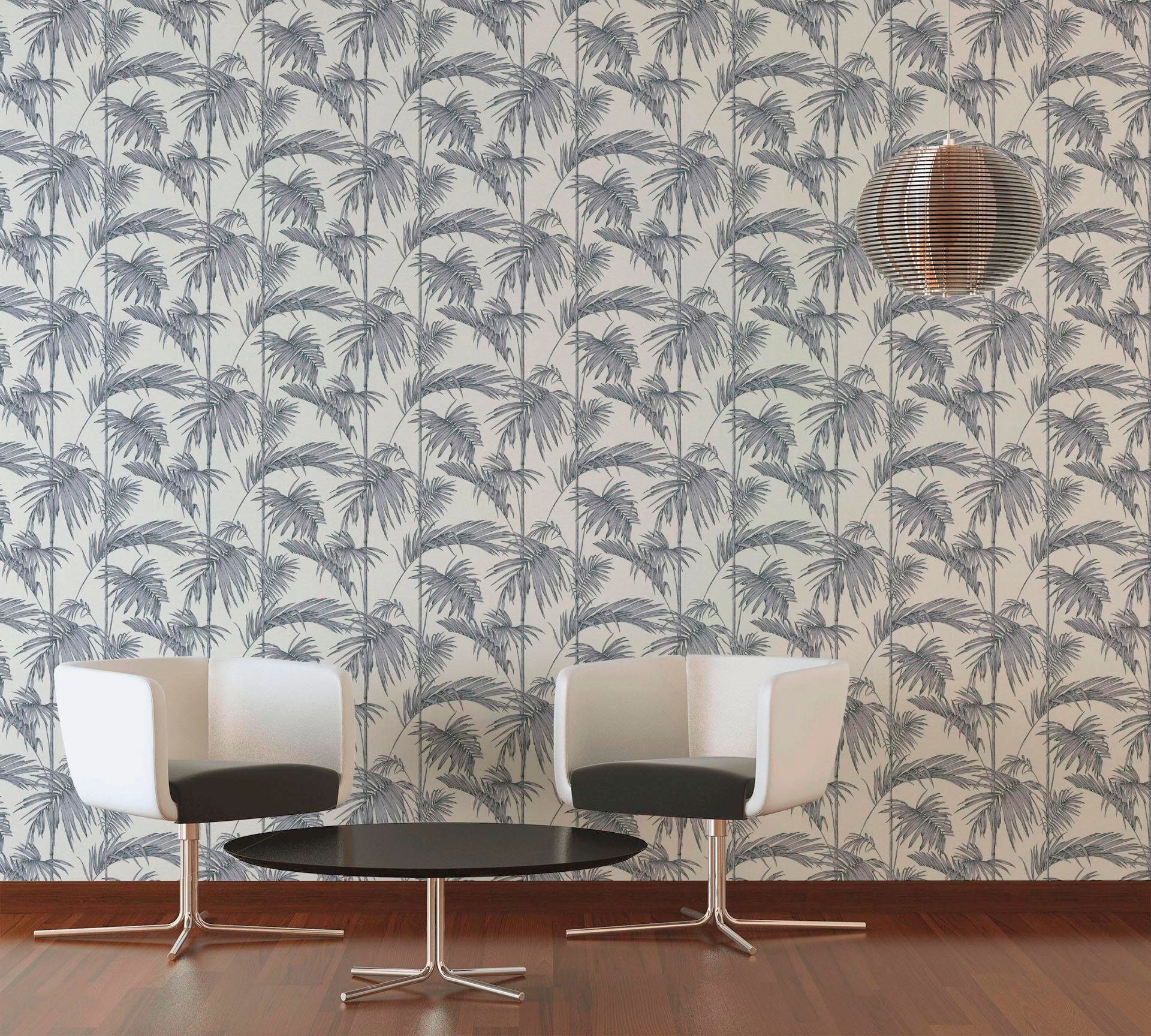 living walls Vliestapete »Metropolitan Stories Lola Paris«, botanisch-tropisch-floral, Floral Tapete Palmen Tapeten Wohnzimmer Schlafzimmer Küche Flur Design