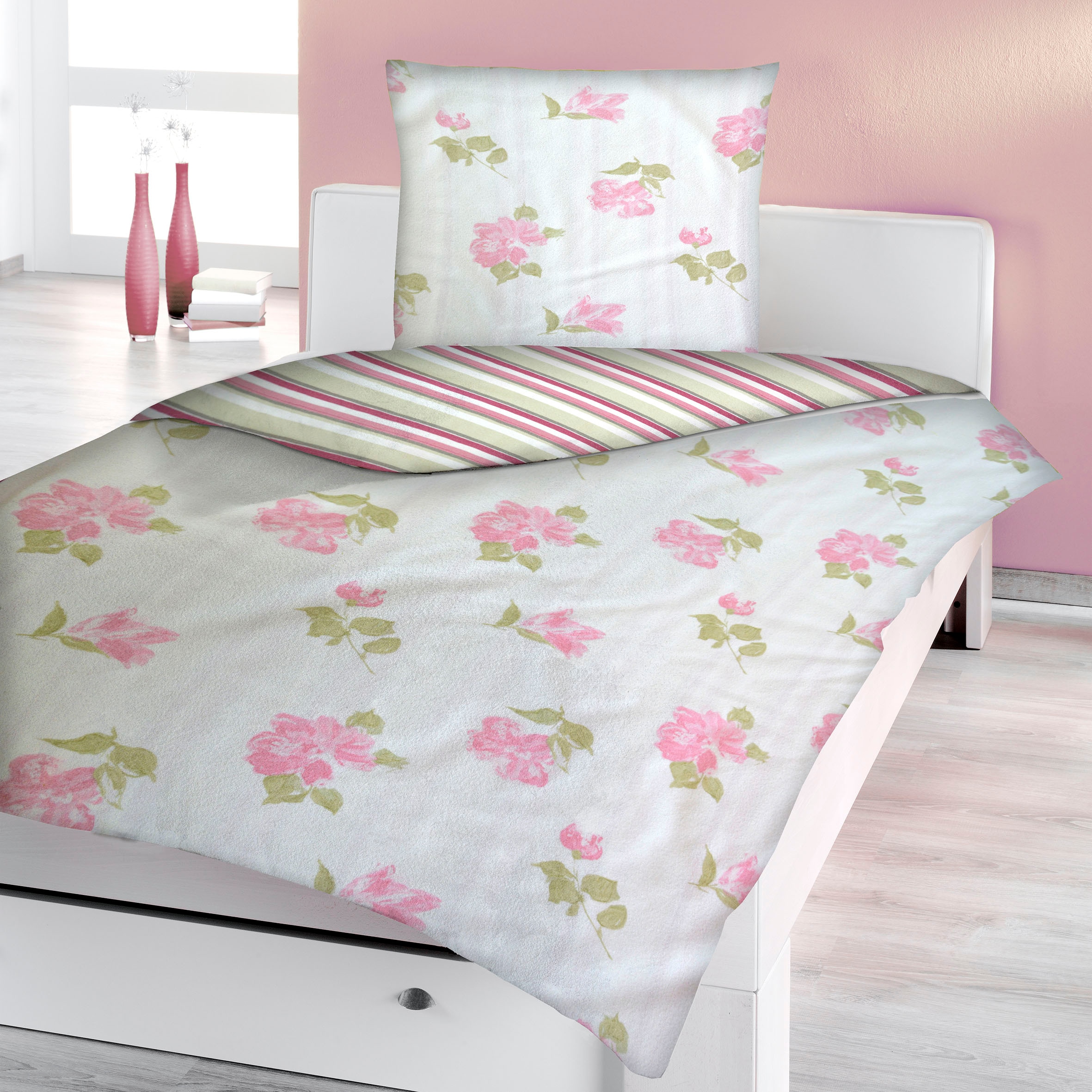 Dyckhoff Bettwäsche "Rosali" 2 Stk. aus Weichfrottier günstig online kaufen