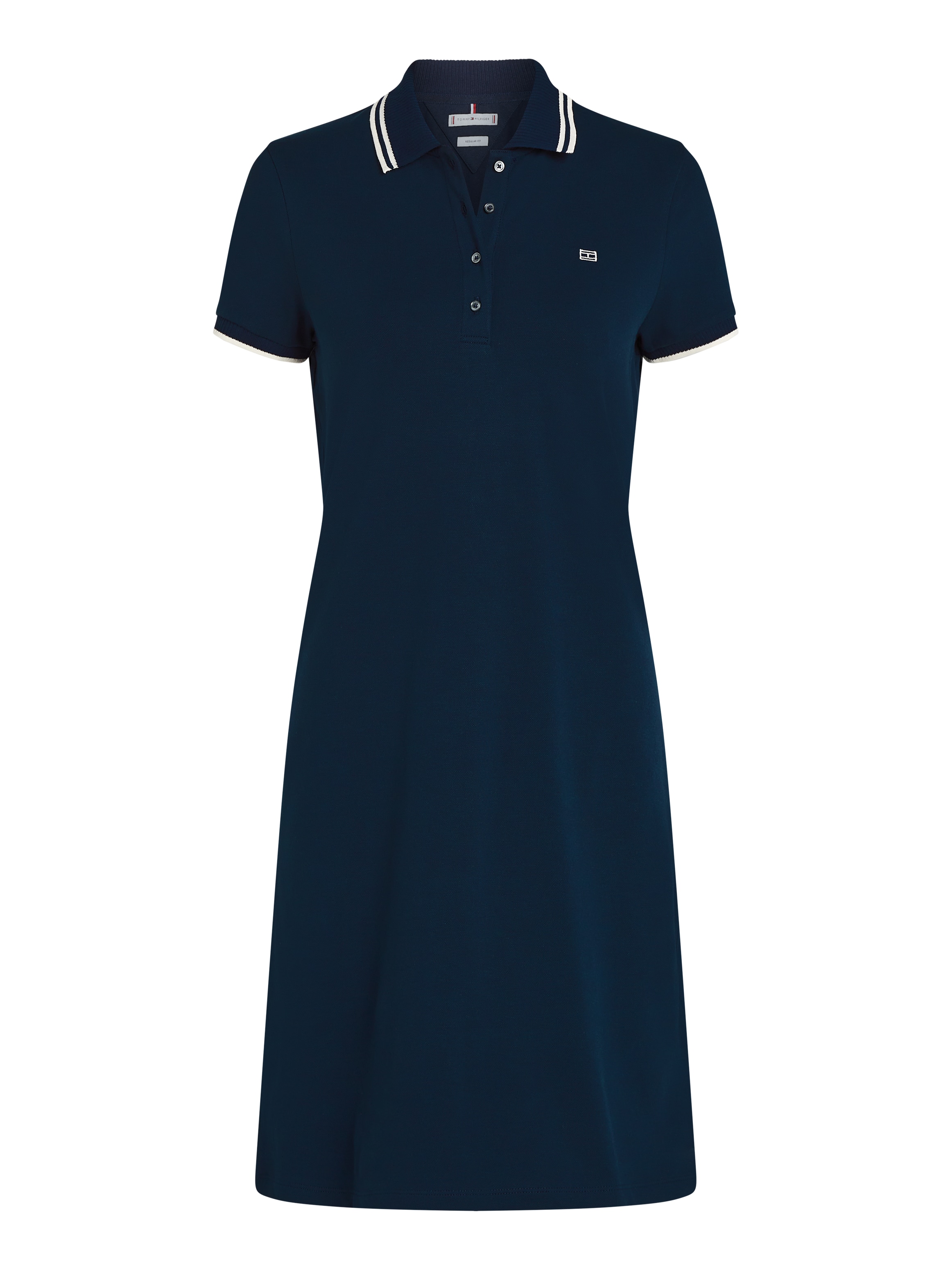 Tommy Hilfiger Polokleid »SPORTY FEMININE REG POLO DRESS«, mit Kontrast-Streifen, Logostickerei