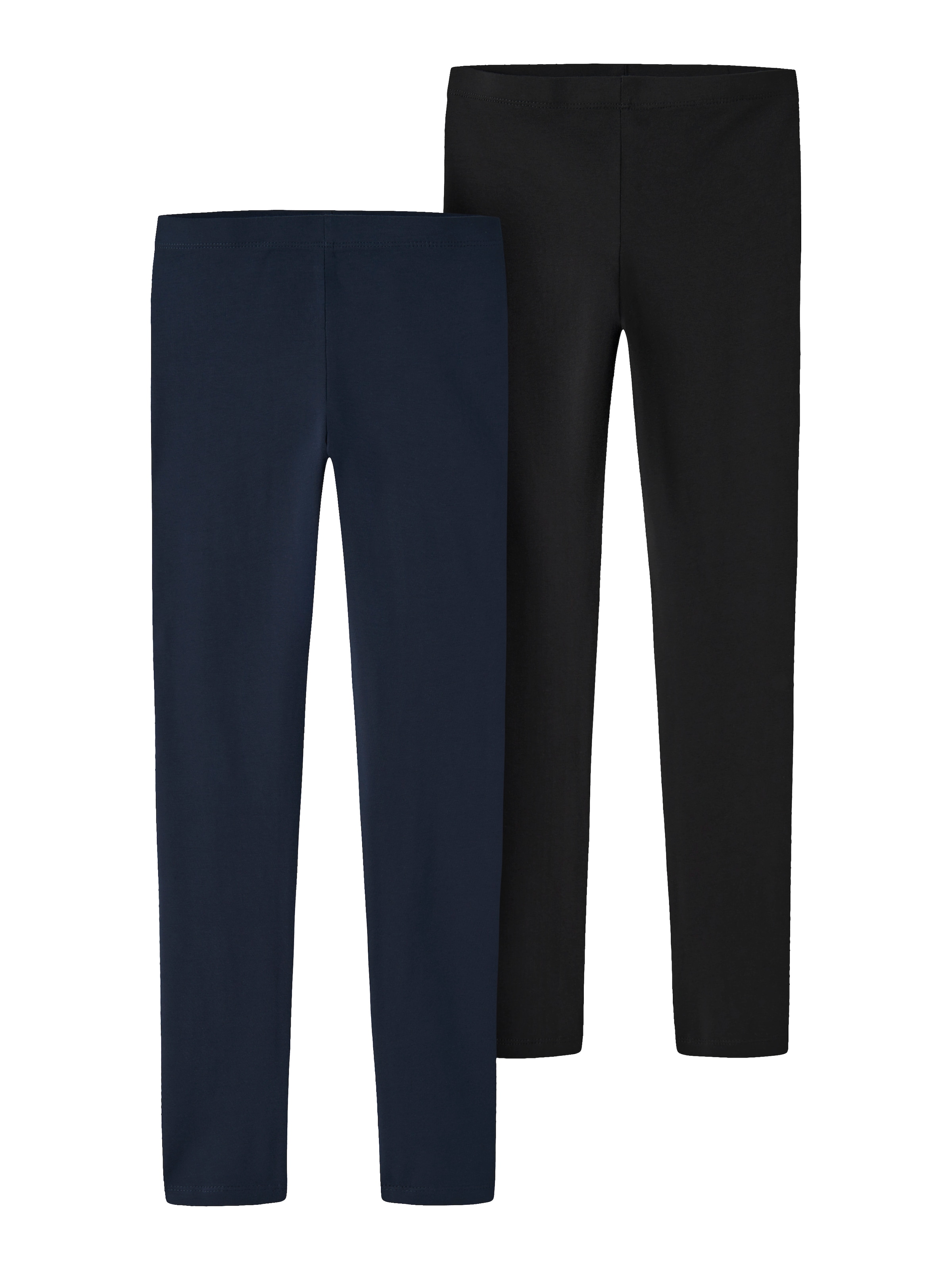 Name It Leggings "NKFVIVIAN 2P LEGGING L NOOS" unifarben, casual, sehr schmal, Baumwollmischung, Jersey