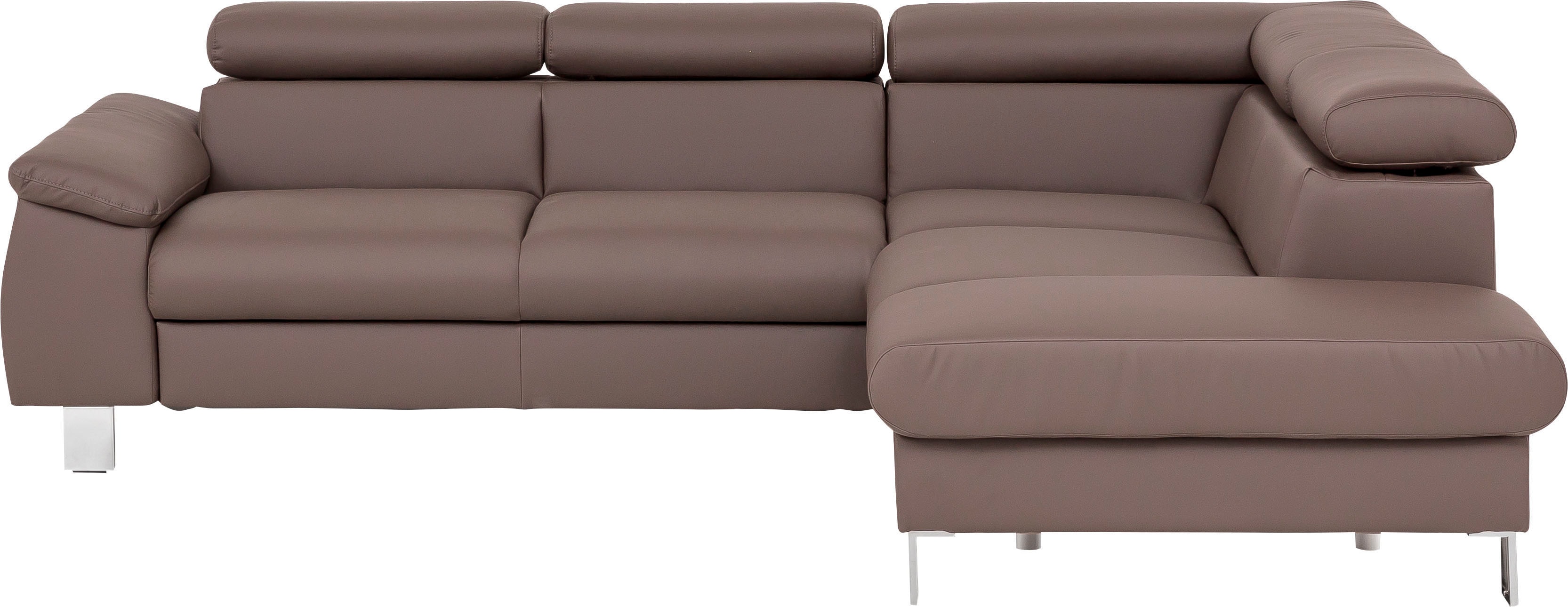 COTTA Ecksofa "Komaris L-Form, B: 249 cm" mit Kopfteilverstellung, optional Schlaffunktion, Bettkasten & Licht