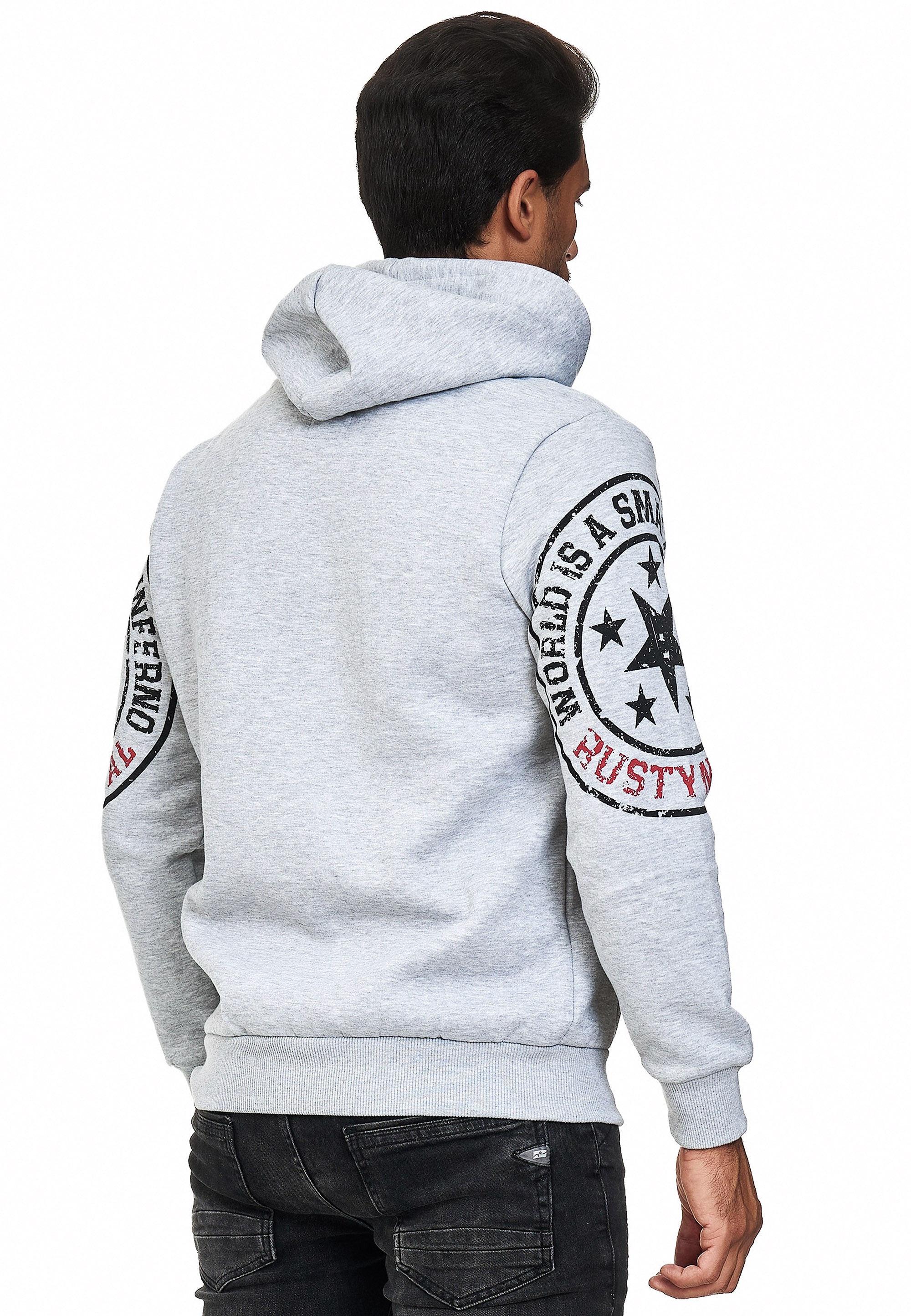 Rusty Neal Kapuzensweatshirt, mit coolen Markenprints