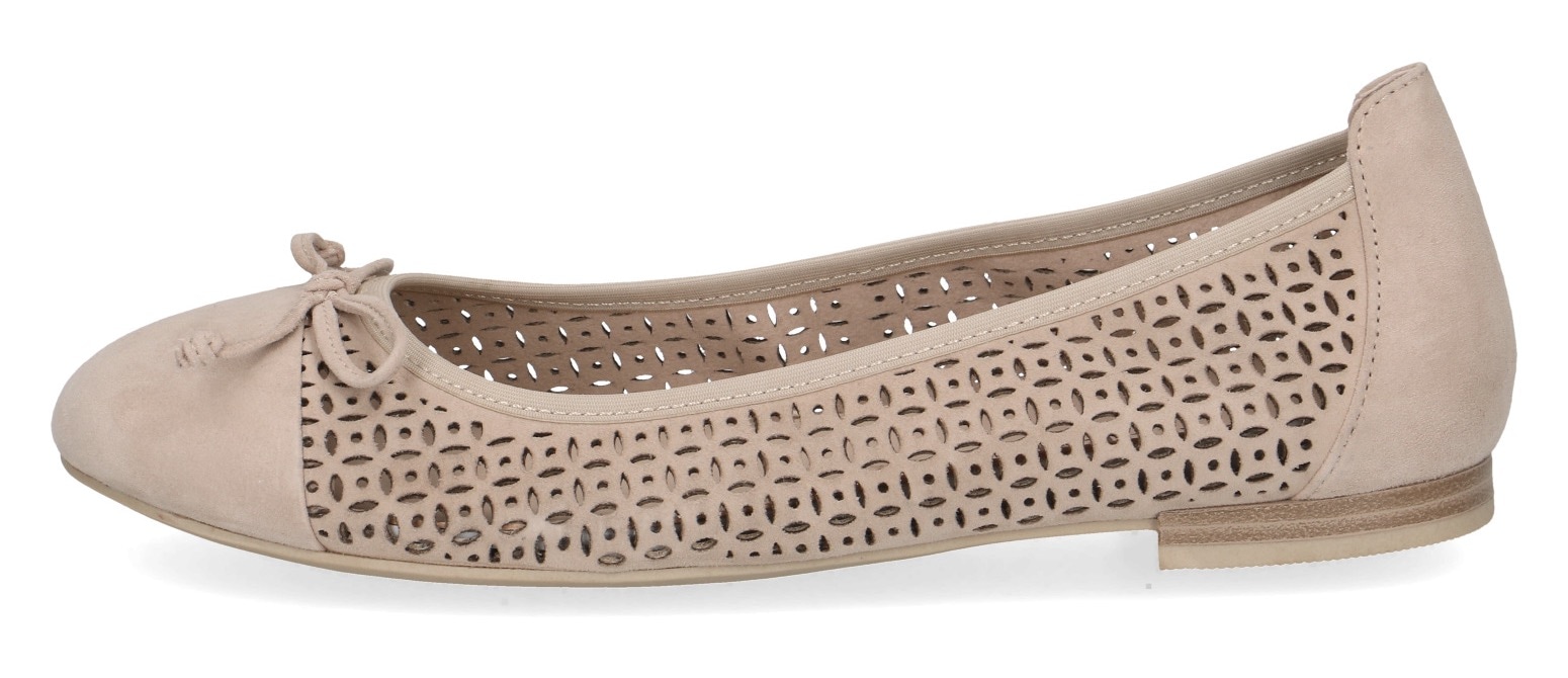 Caprice Ballerina, Blockabsatz, Businessschuh, Bequemschuh mit dezenter Zierschleife