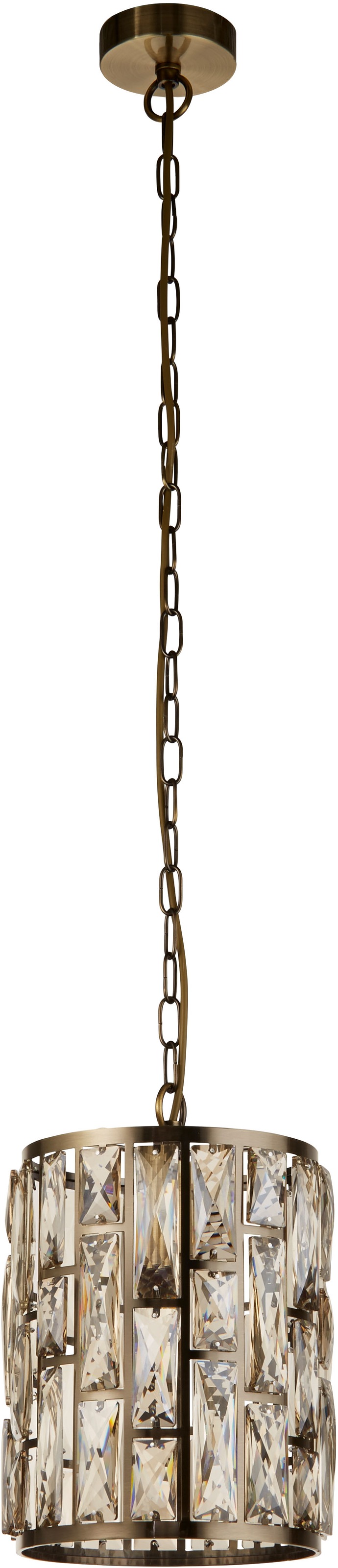 Searchlight Hängeleuchte »Bijou Pendant - Antique Brass Metal & Champagne Glass« E27 1 Stk.