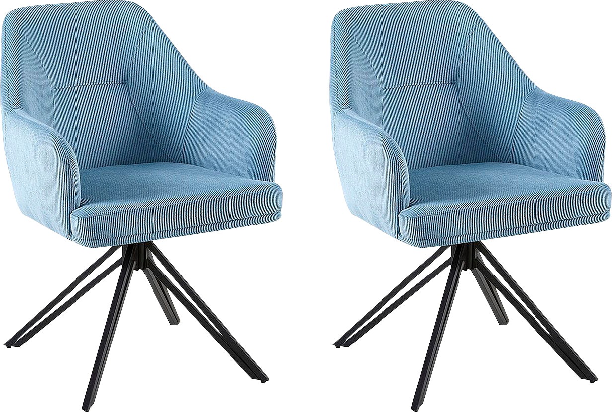 Home affaire Esszimmerstuhl "Alaro" () 2 Stk. Cord mit Drehfunktion, Armleh günstig online kaufen