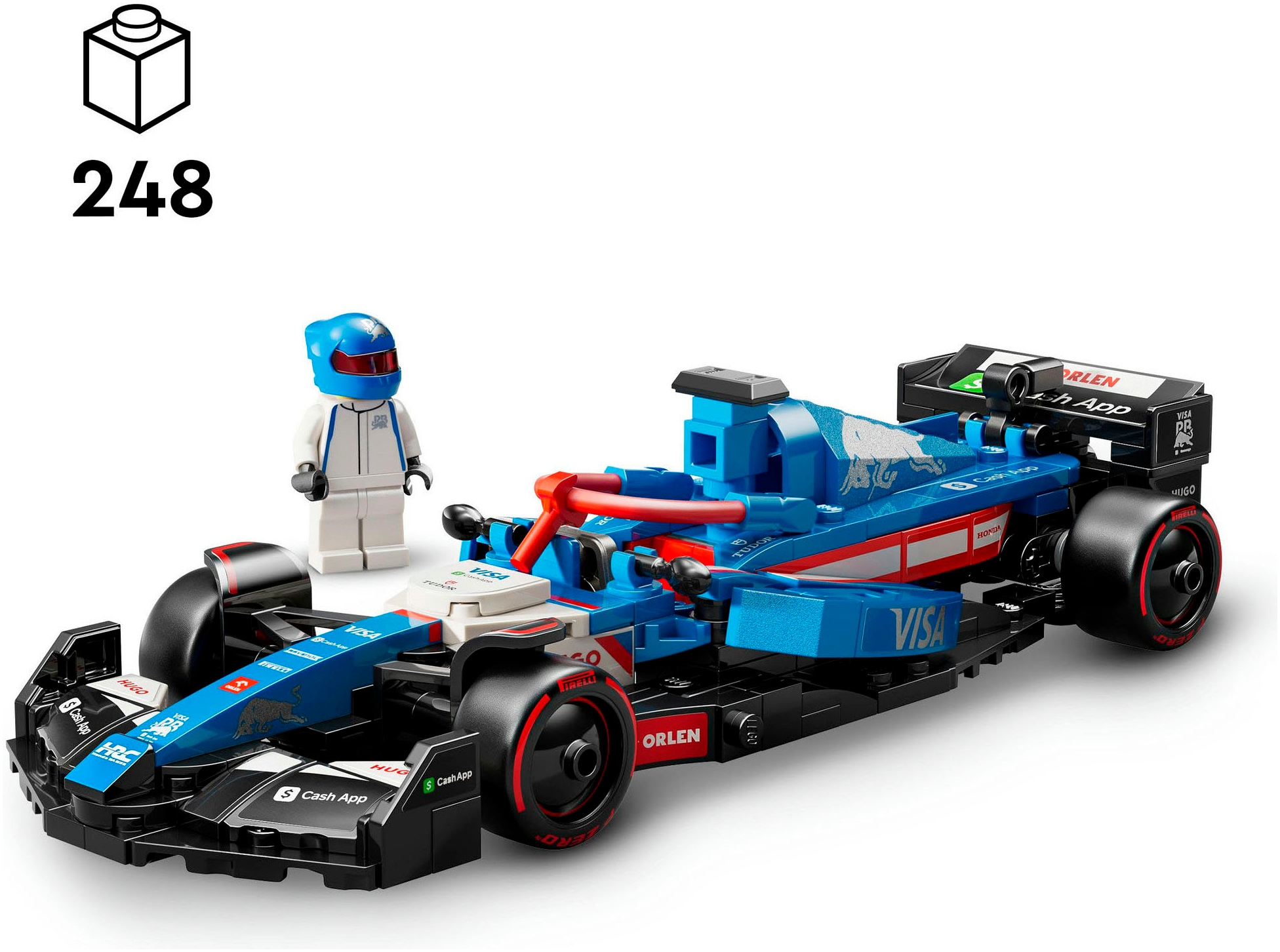 LEGO® Konstruktionsspielsteine »Visa Cash App RB VCARB 01 F1® Rennauto (77246), LEGO® Speed Champions«, (248 St.), Made in Europe