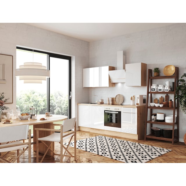 RESPEKTA Küchenzeile »Safado aus der Serie Marleen«, Breite 220 cm, hochwertige  Ausstattung wie Soft Close Funktion | BAUR