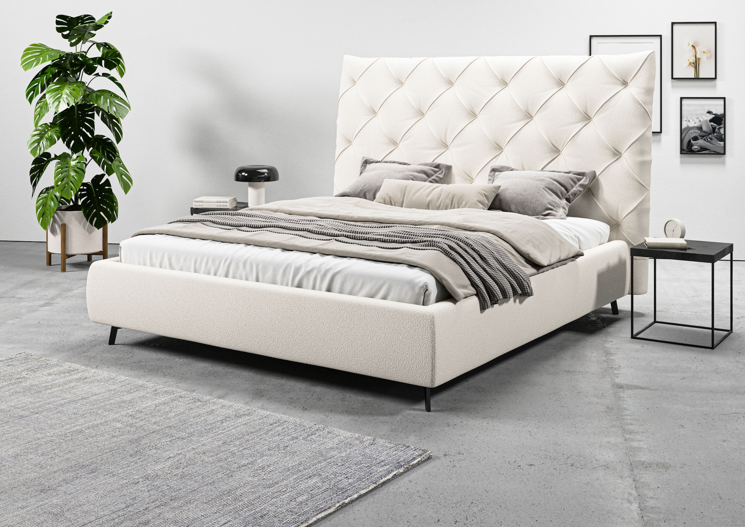 Home affaire Polsterbett "Maxime, in 4 Breiten bis 200cm, auch in Leder" Ko günstig online kaufen