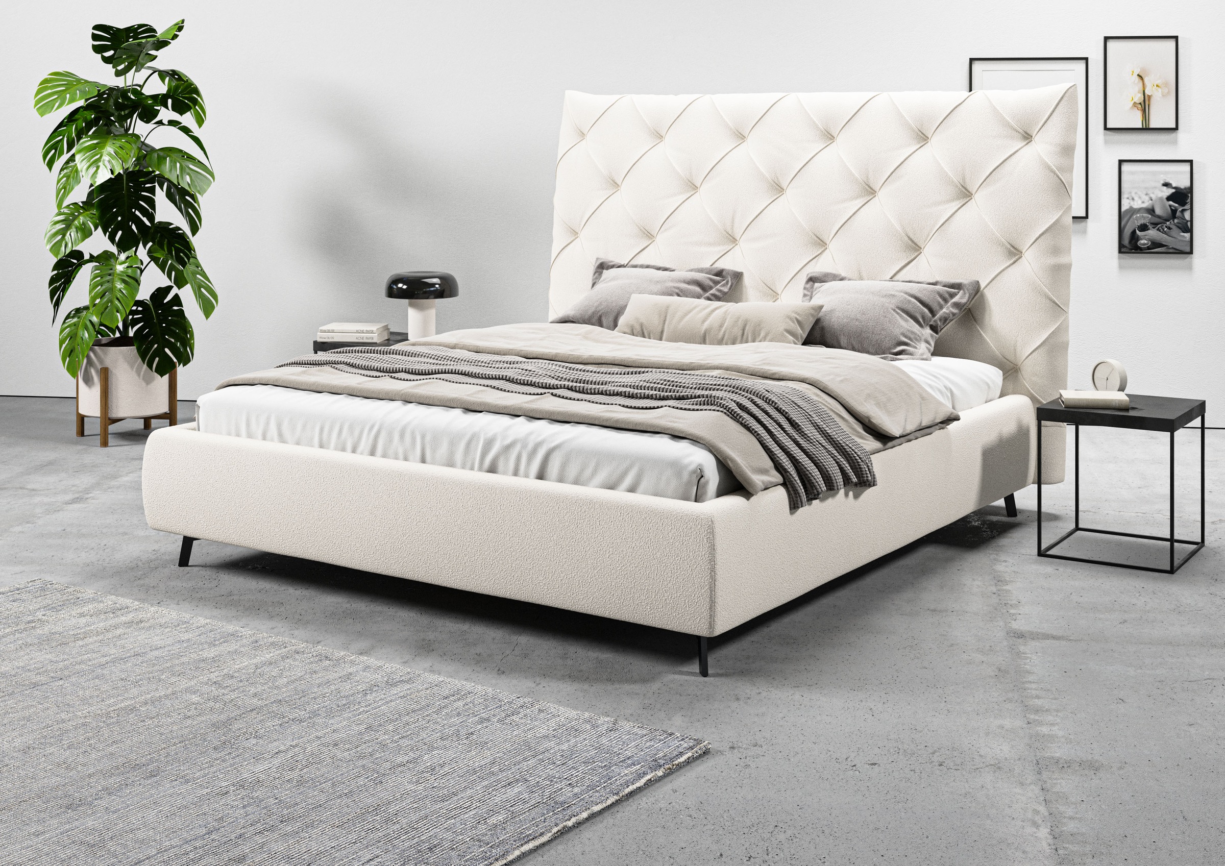 Leonique Polsterbett "Maxime, in 4 Breiten bis 200cm, auch in Leder" Kopfte günstig online kaufen