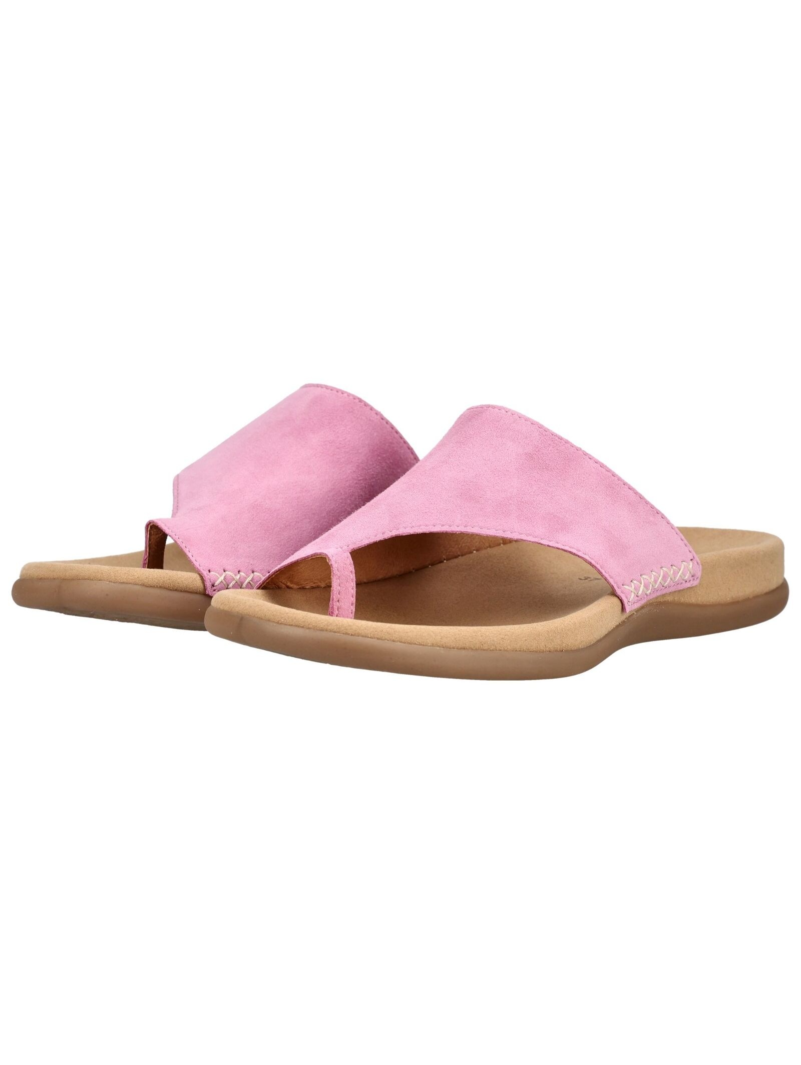 Zehentrenner GABOR "Gabor Zehensteg Veloursleder", Herren, Gr. 39, hellpink, Veloursleder, Schuhe Zehentrenner 6