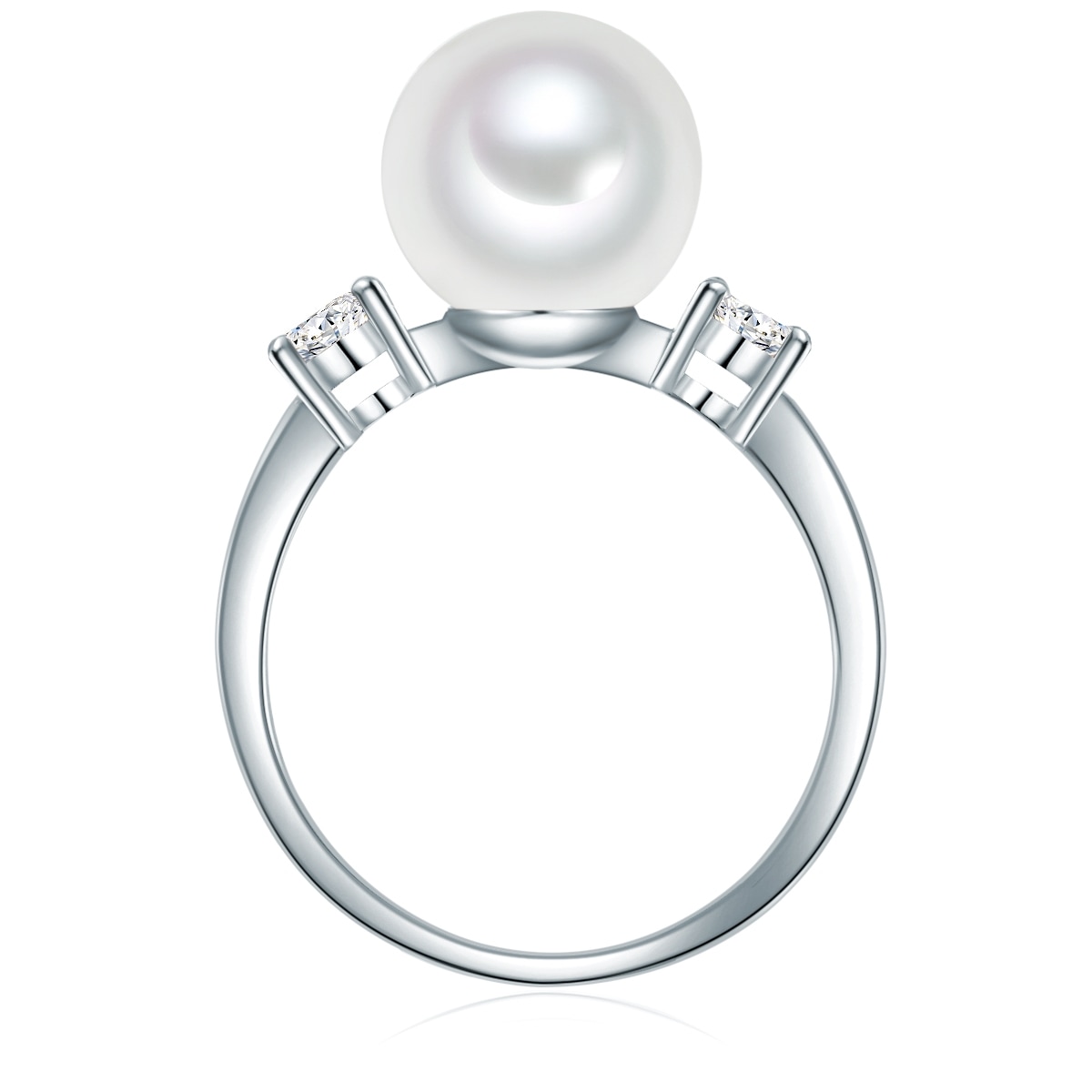 Rafaela Donata Perlenring »RD432« Ring Sterling Silber Muschelkernperle weiß Zirkonia weiß