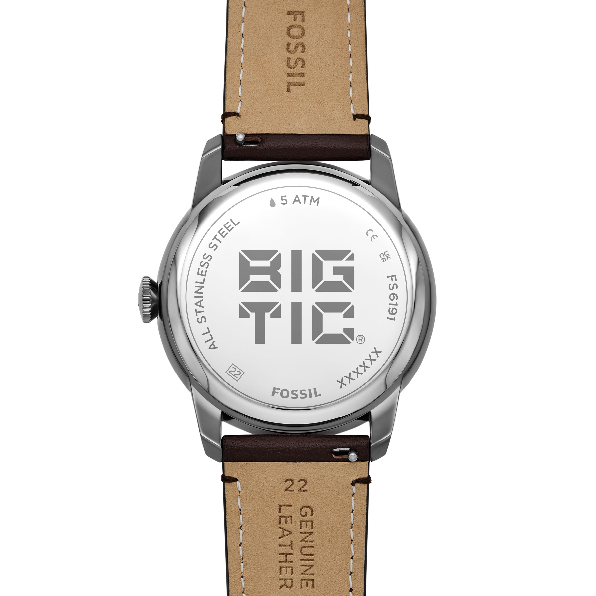 Fossil Quarzuhr »Townsman« Armbanduhr, Lederarmband, digital, analog