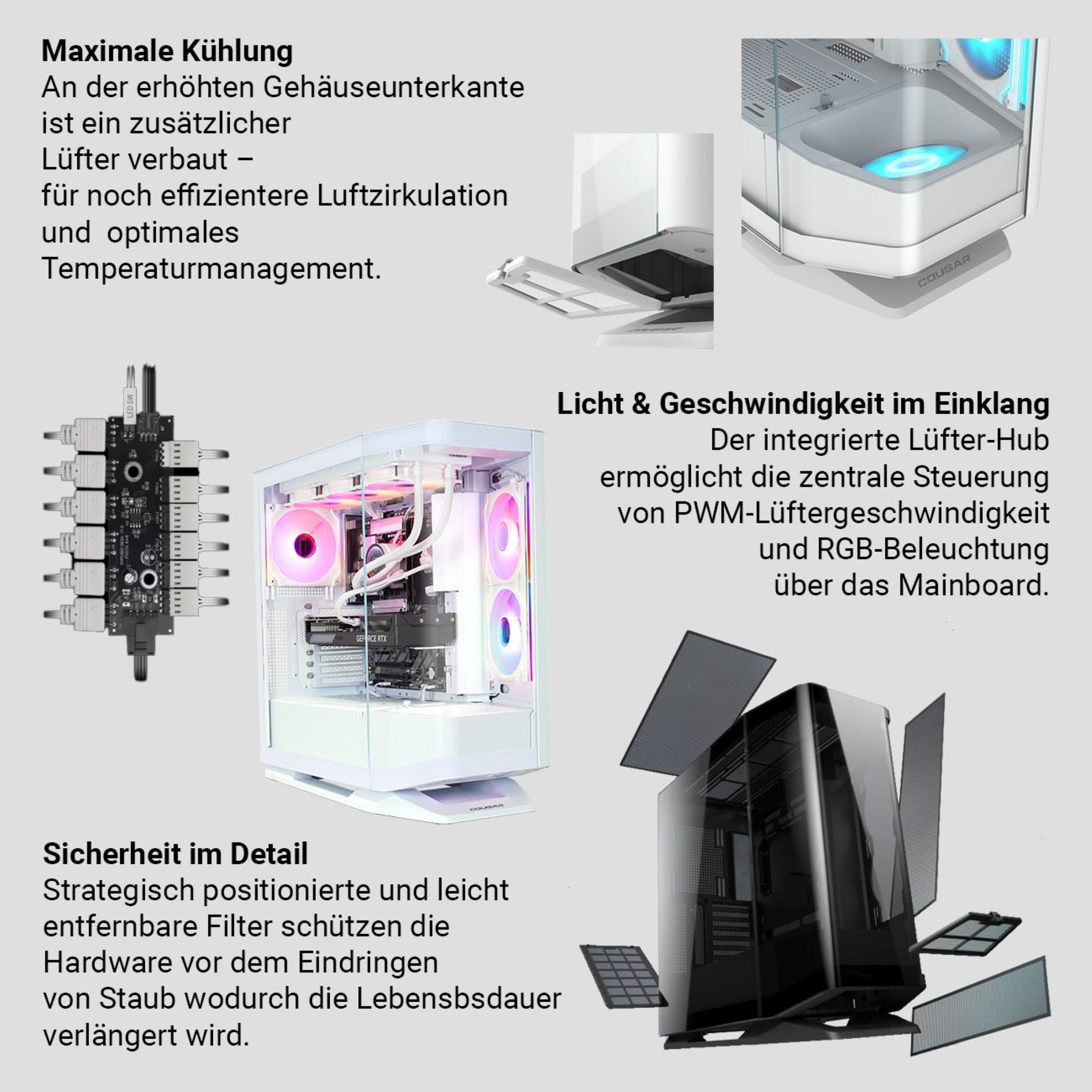 Cougar Gaming-PC »FV270 WT 7498«, Windows 11, DDR5 RAM