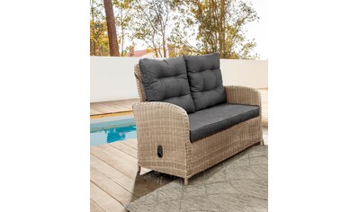 Loungesofa »MERANO II«, Polyrattan, Rückenlehne stufenlos verstellbar, inkl. Auflagen