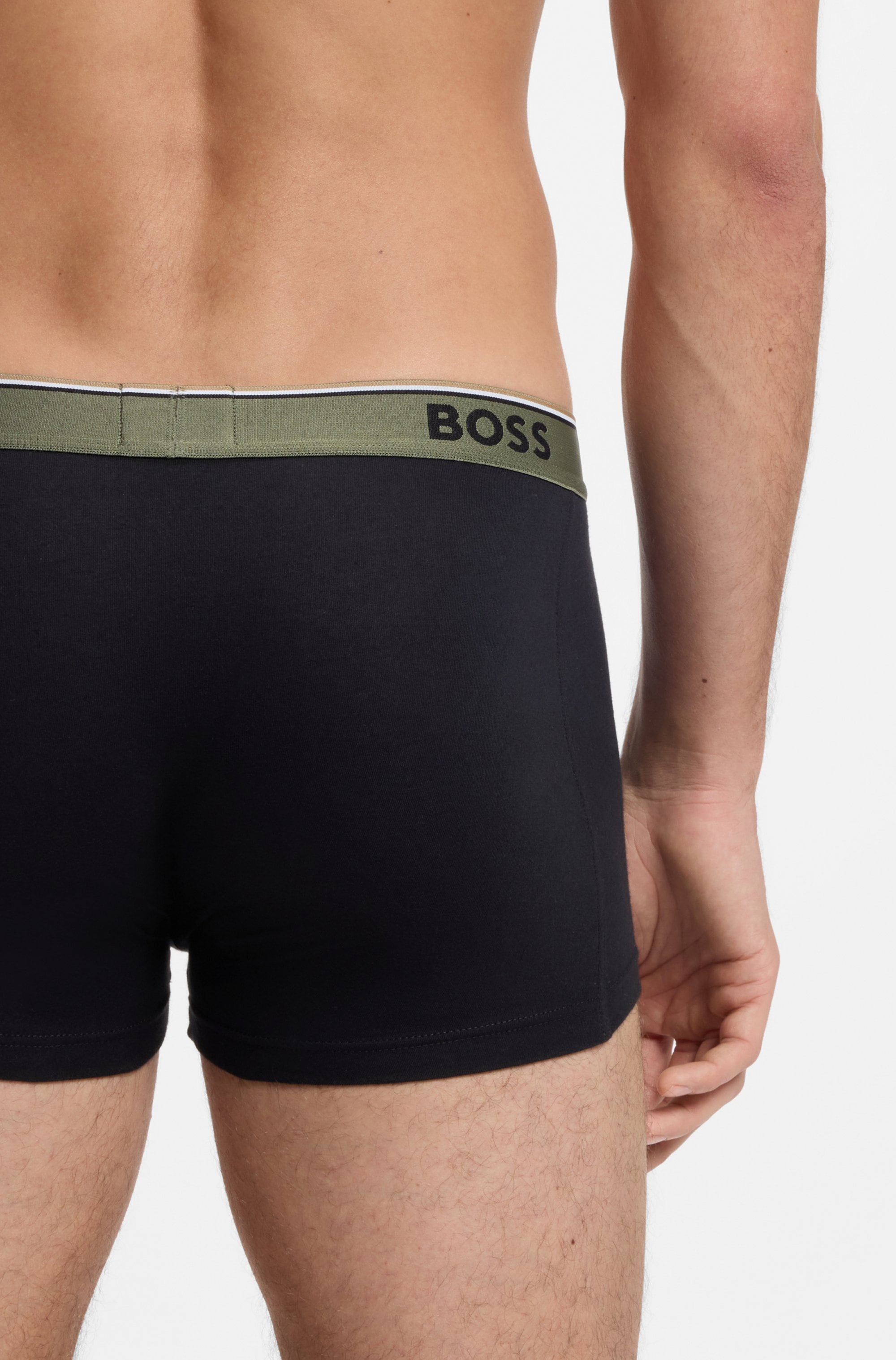 BOSS Packung, 3 Stk. aus Stretch-Baumwolle mit Logo-Bund, mittlere Bundhöhe
