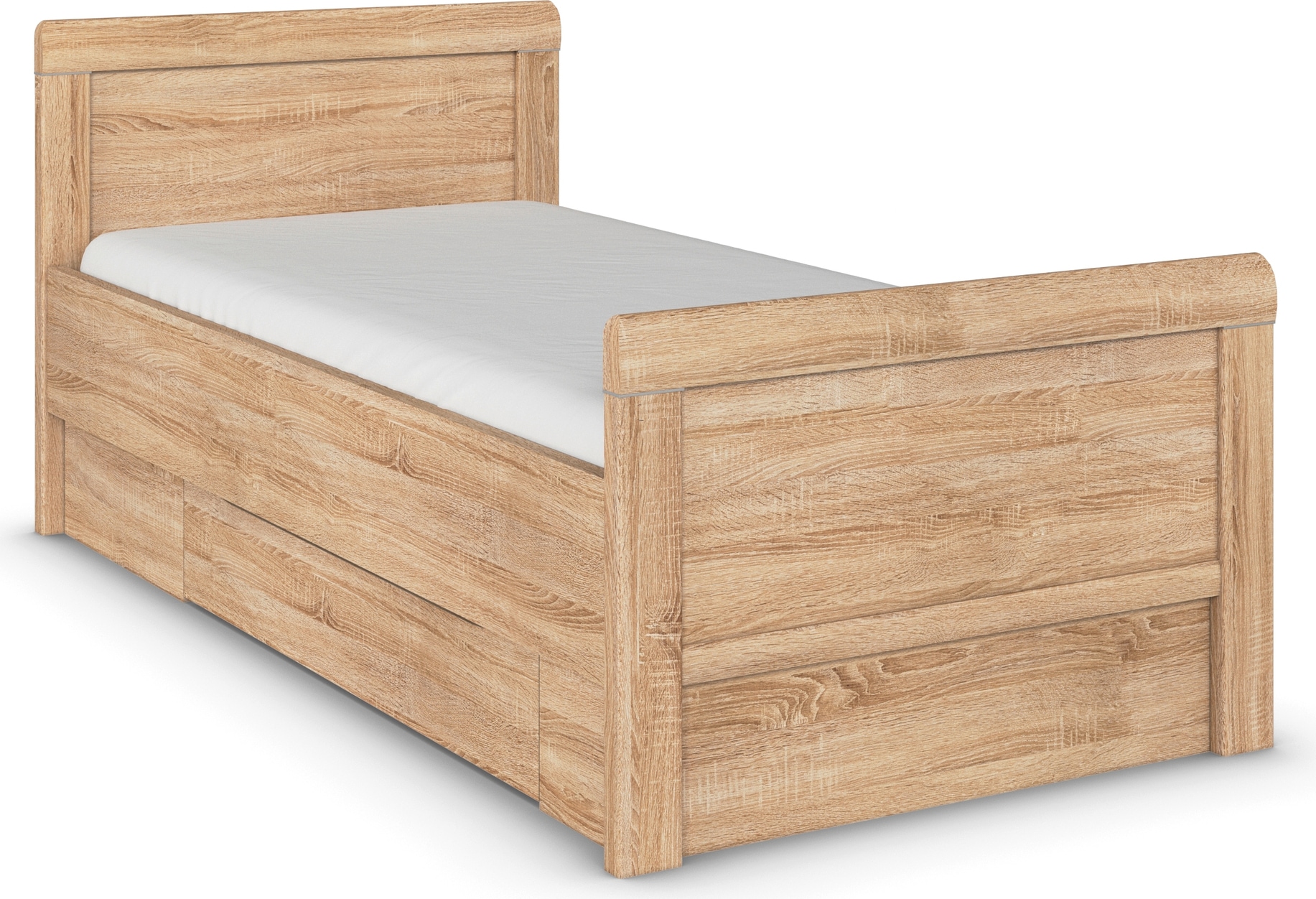 rauch "Bett Einzelbett Stollenbett Bettkästen EVELYN" in Komforthöhe mit Holzkopfteil sowie Schubladen MADE IN GERMANY