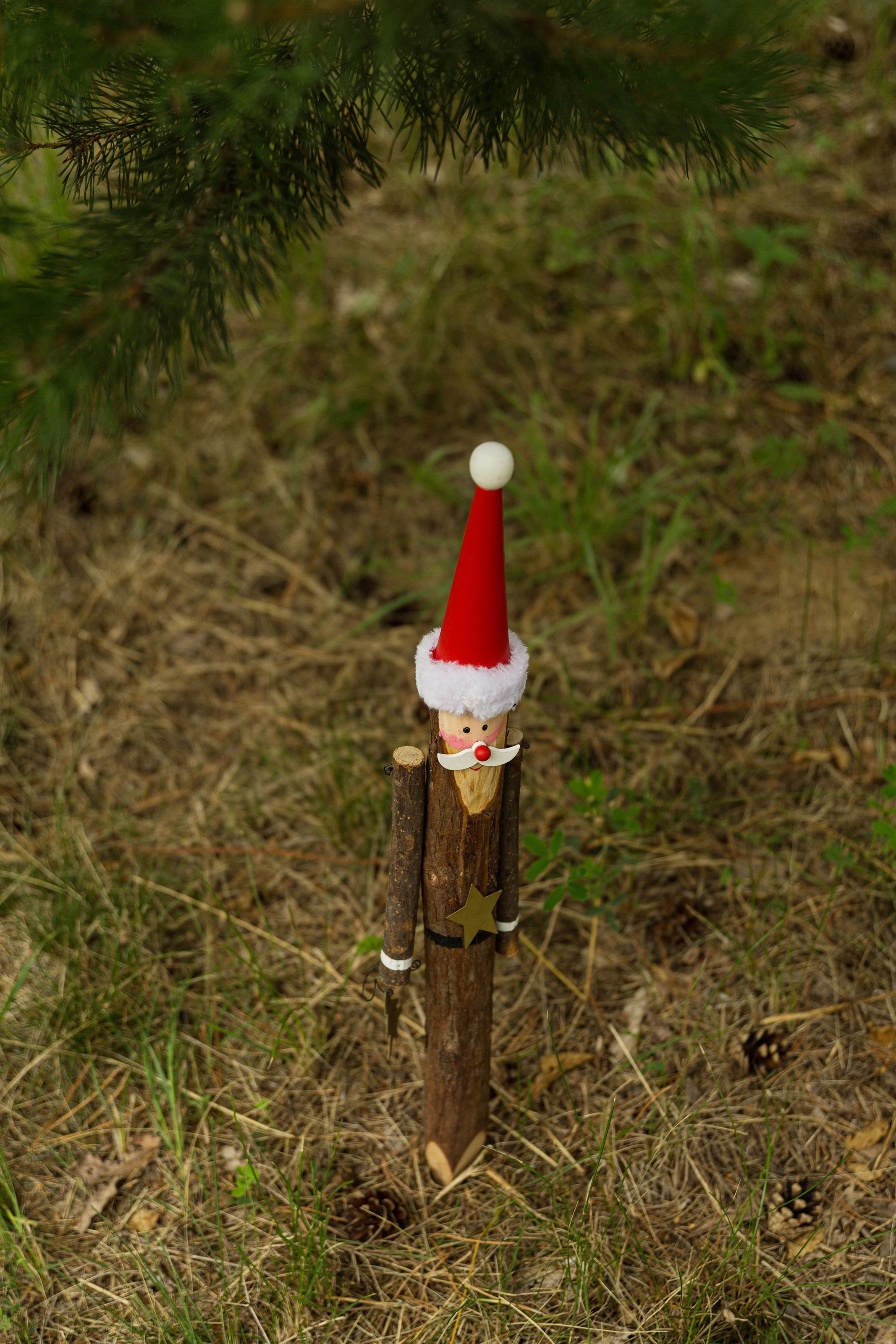 Myflair Möbel & Accessoires Gartenstecker »Weihnachtsdeko aussen«, (1 St.), Weihnachtsmann Motiv, aus Holz, Höhe ca. 25 cm