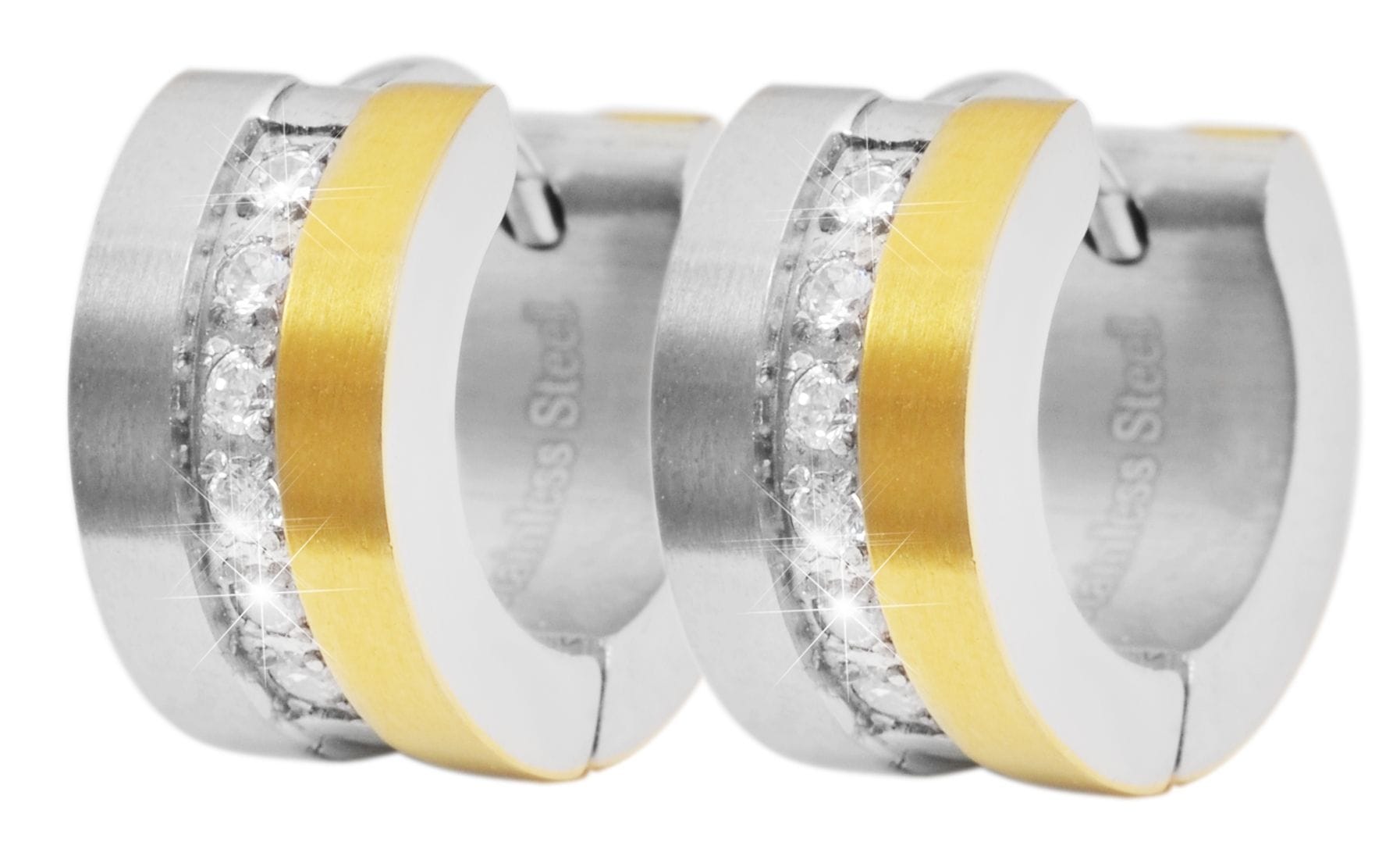 Adelia´s Klappcreolen "Damen Ohrringe – Klappcreole aus Edelstahl mit Stras günstig online kaufen