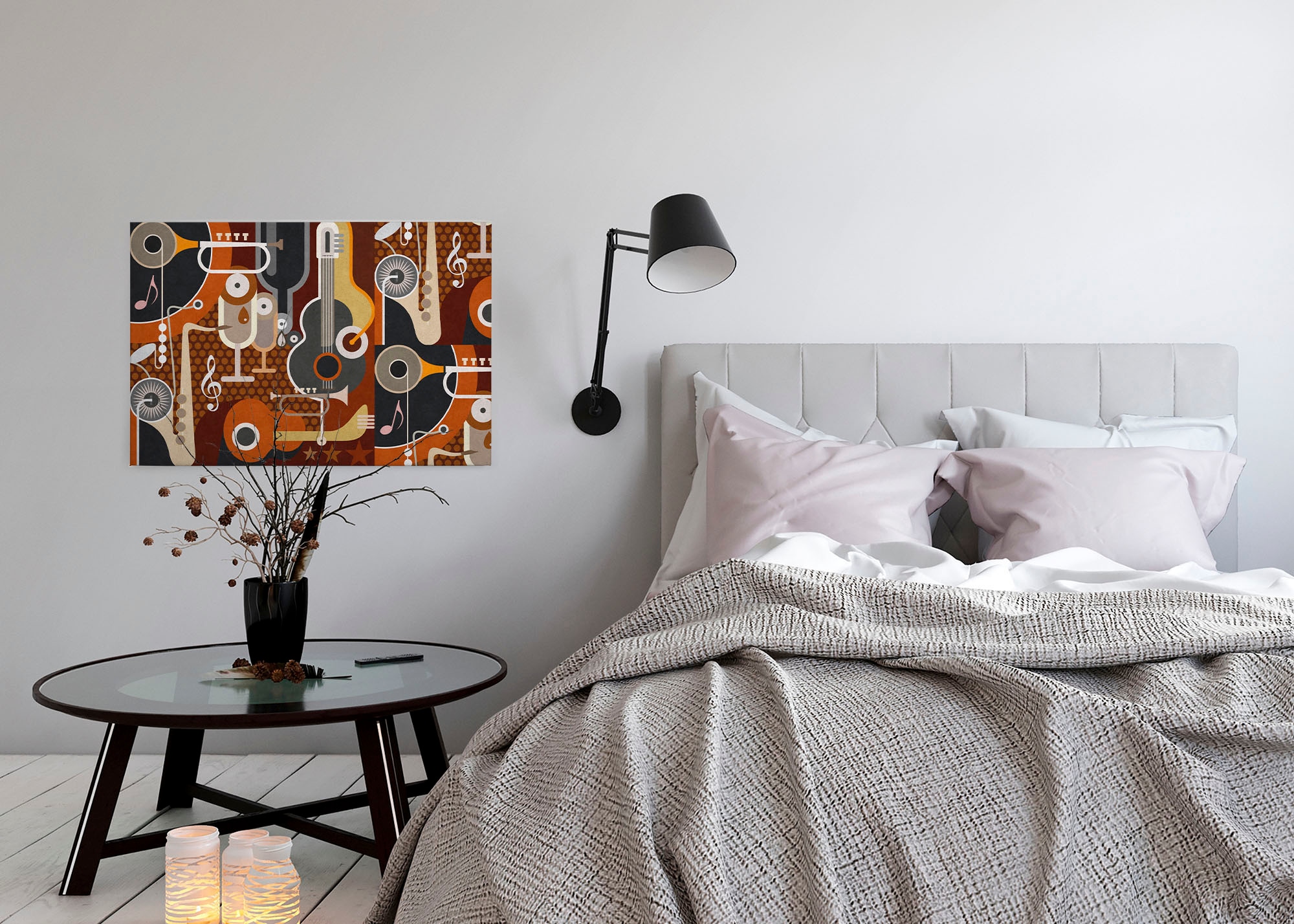 A.S. Création Leinwandbild »wall of sound«, Kunst-Abstrakt-Kinder, (1 St.), Keilrahmen Bild Musik Abstrakt Bunt Leinwand-Bild Wohnzimmer modern