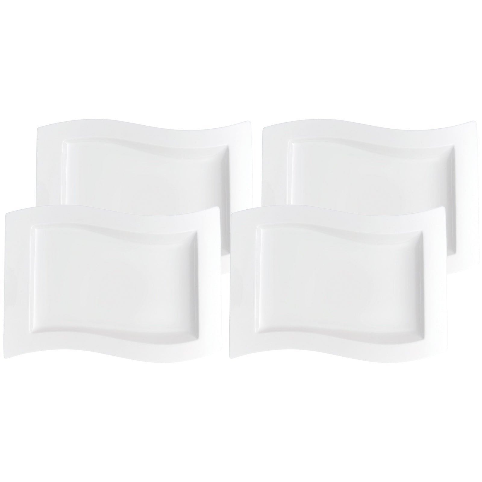 Villeroy & Boch Speiseteller "Gourmetteller NewWave 33 x 24 cm 4er Set weiß"