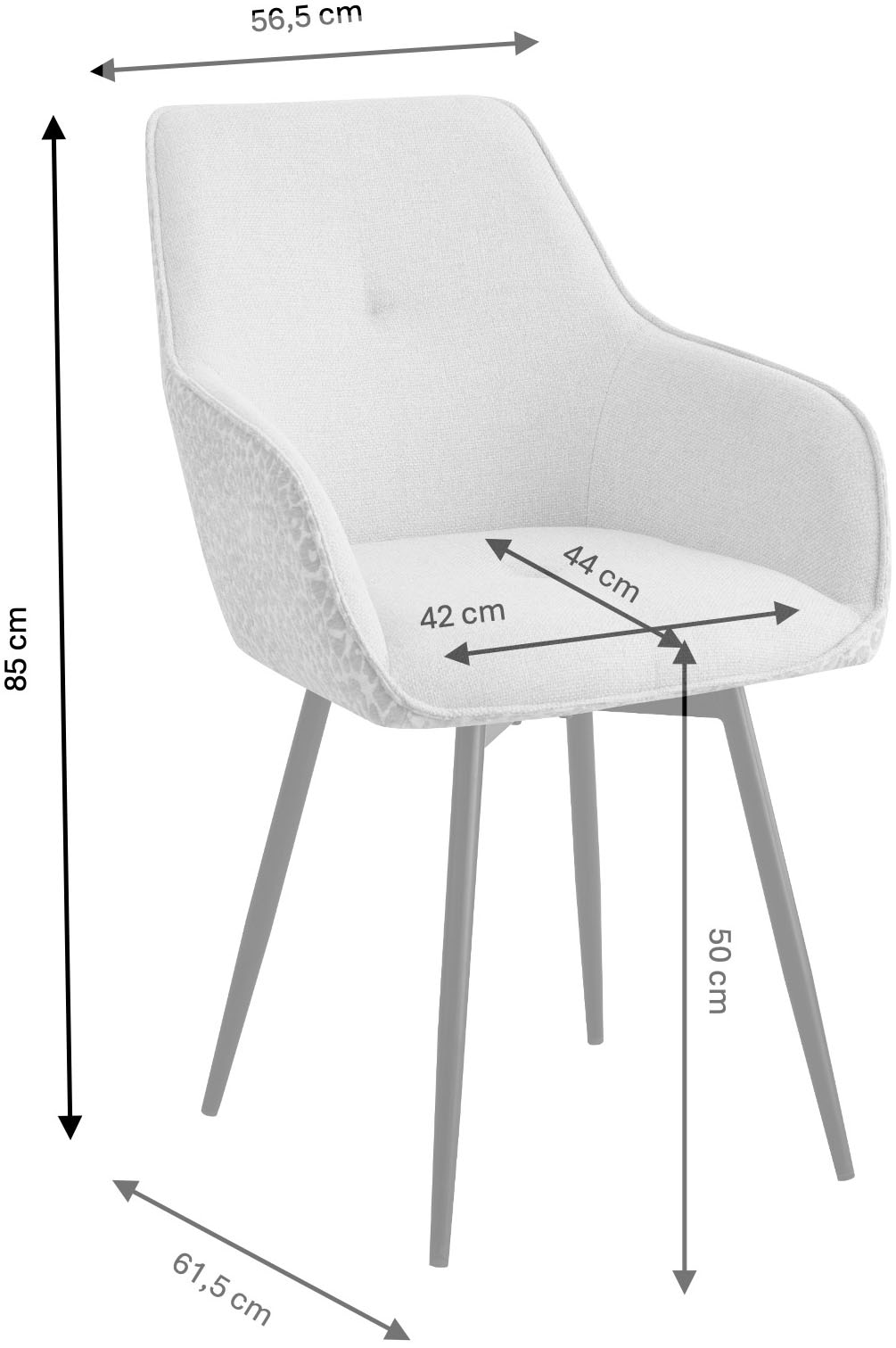 OTTO home Esszimmerstuhl »Lincoln« (Set) 2 Stk.moderner Stuhl mit Leopardenlook, Webstoff und 360°-Drehfunktion