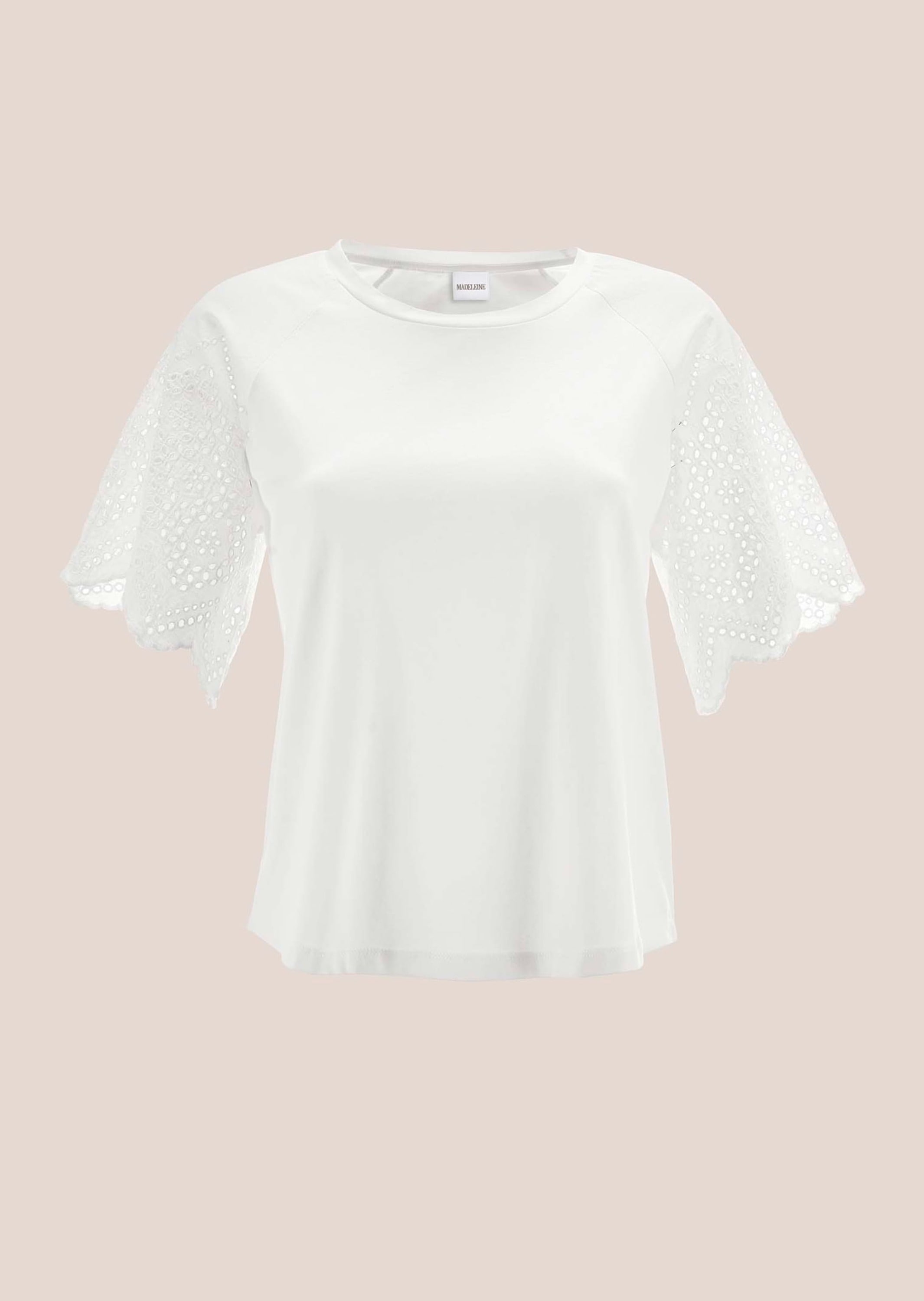 MADELEINE Shirtbluse "Blusenshirt Kurzes Sommerbluse mit Lochstickerei"