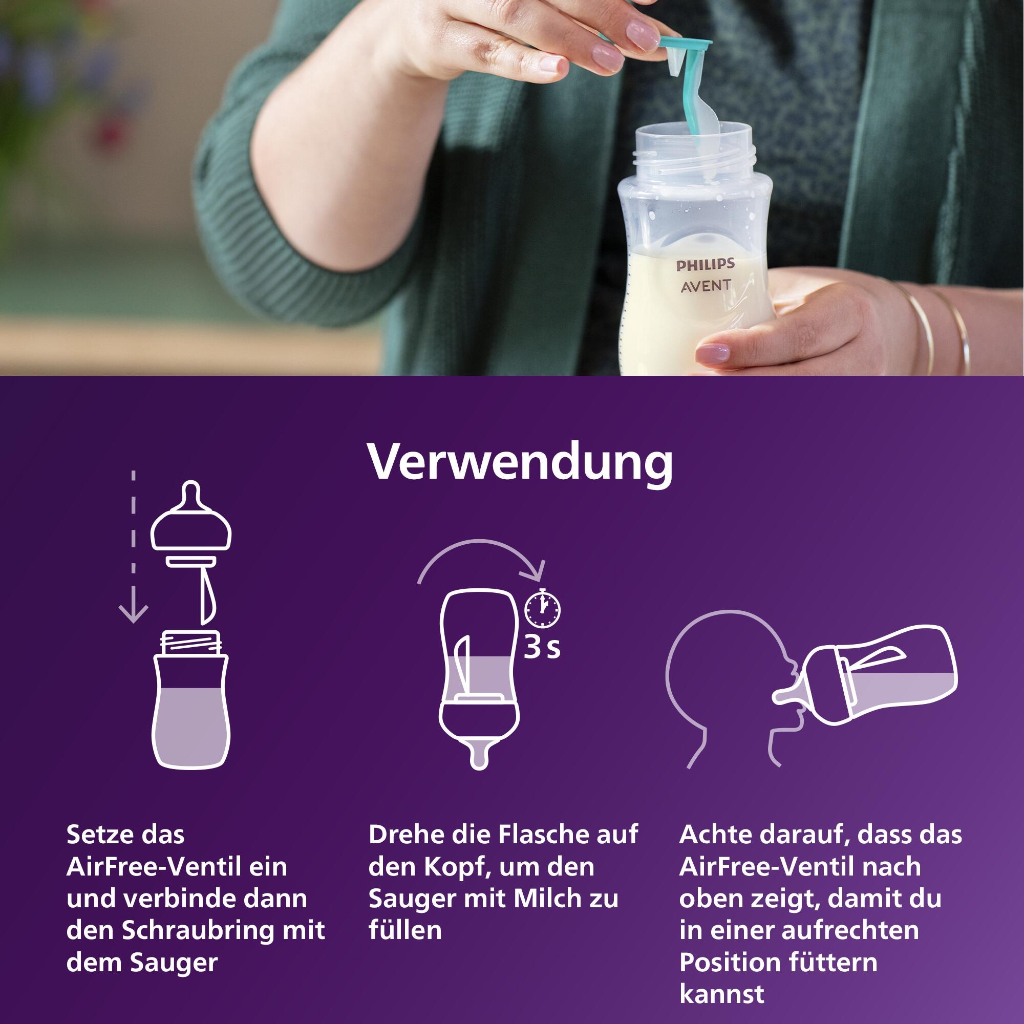 Philips AVENT Babyflasche »Natural Response Babyflasche« mit dem AirFree Ventil, 260ml, ab dem 1. Monat