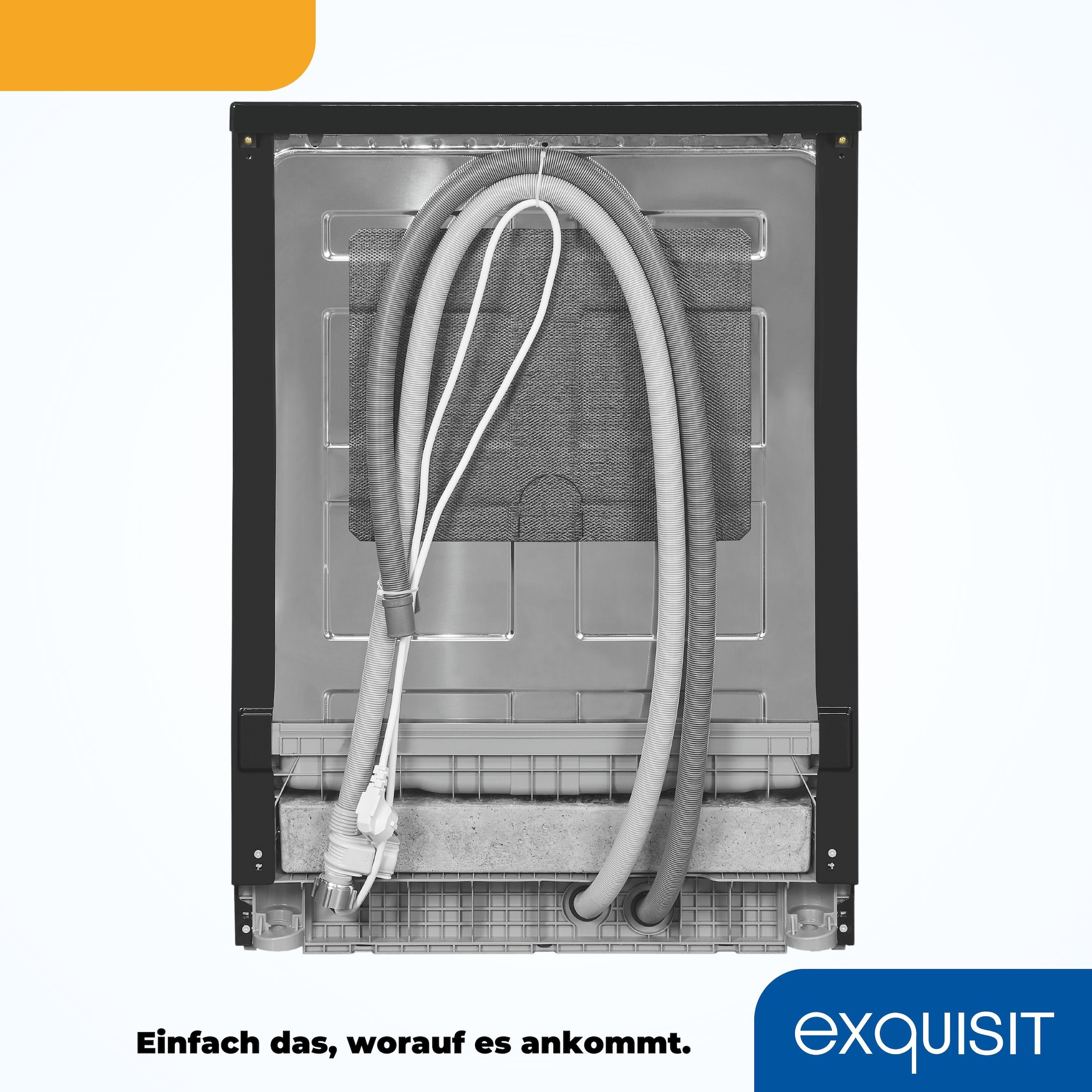 exquisit Standgeschirrspüler »GSP6312-030C schwarz« 9,8 l 12 tlg. Maßgedecke 12 Maßgedecke, 6 Programme, LED, Besteckkorb, Auto Door Open, AquaStop