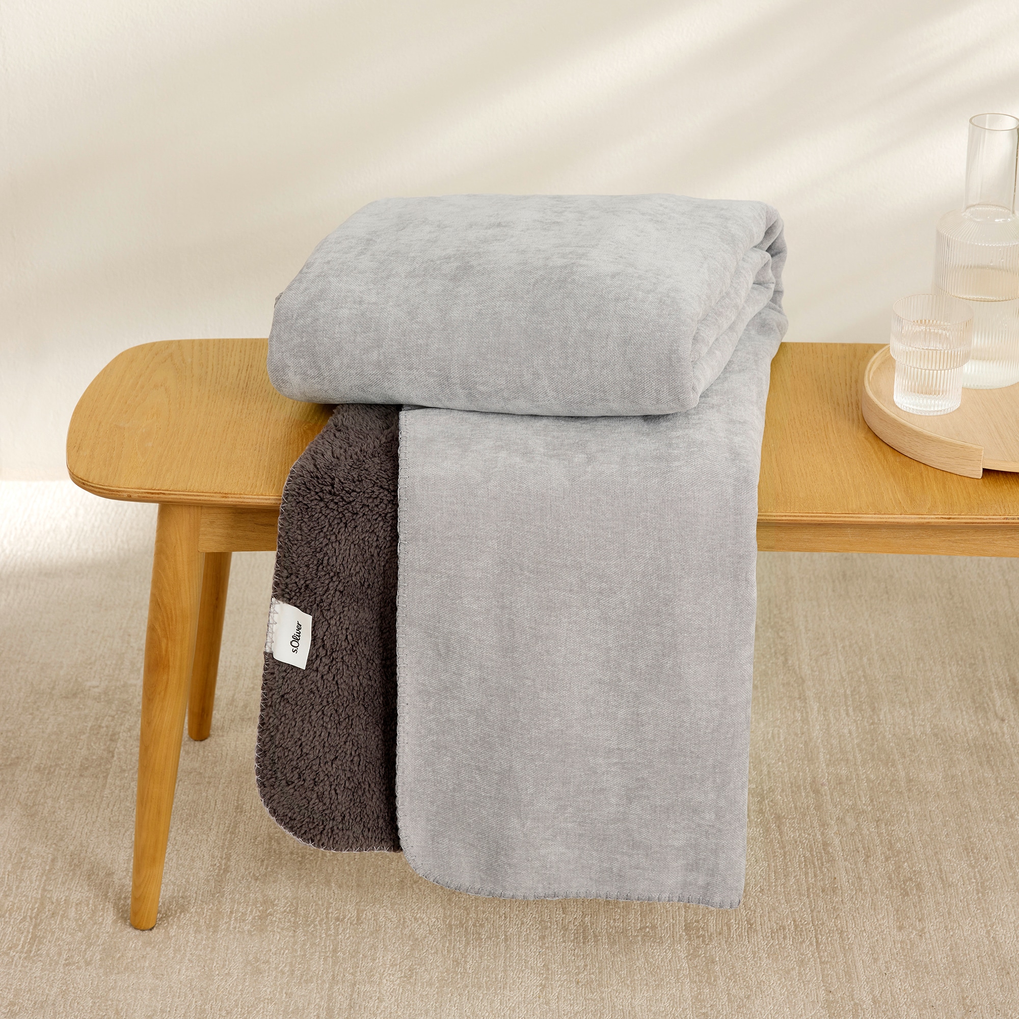 s.Oliver Wohndecke »s.Oliver Lounge Decke« trendige Doubleface-Optik