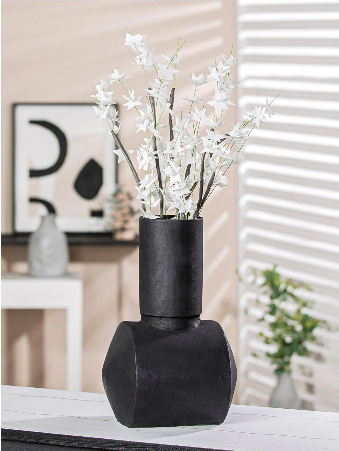 Casablanca by Gilde Dekovase "Vase Train, Höhe ca. 30 cm, aus Aluminium, nicht wasserdicht" Vasenöffnung ca. 9 cm, nur für Dekozwecke geeignet
