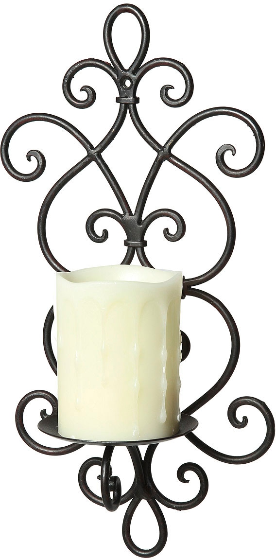 Ambiente Haus Wandkerzenhalter "Wandleuchte - schwarz 36cm" günstig online kaufen