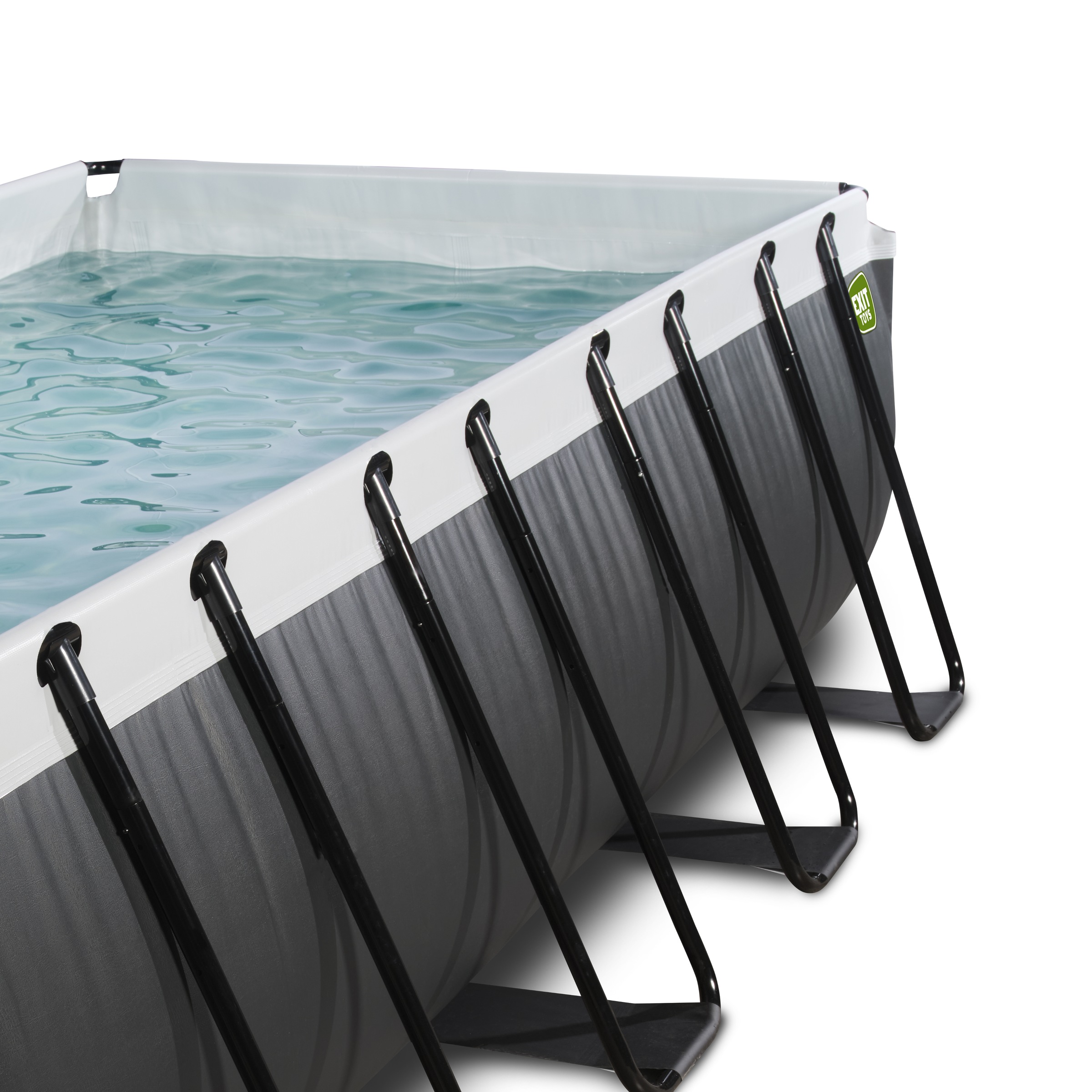 EXIT Framepool »»Black Leather Pool««, (Set), mit Sandfilterpumpe und Abdeckung und Zubehörset - schwarz