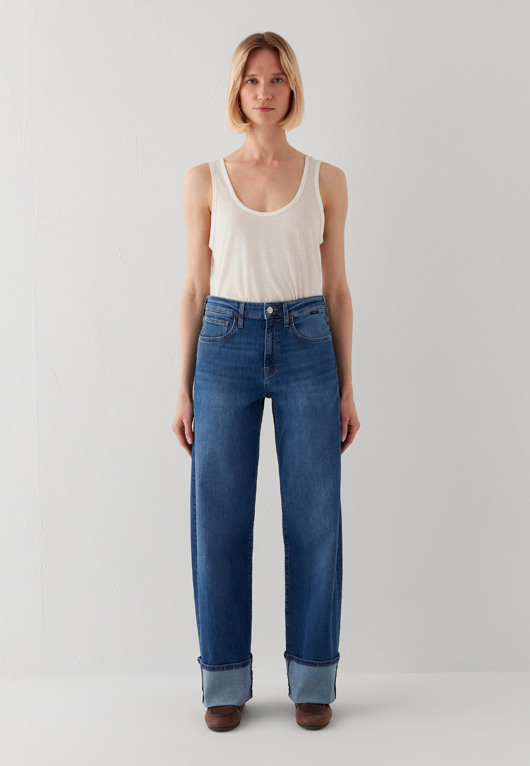 Mavi Weite Jeans »SANDRA« Cuffed Wide Leg