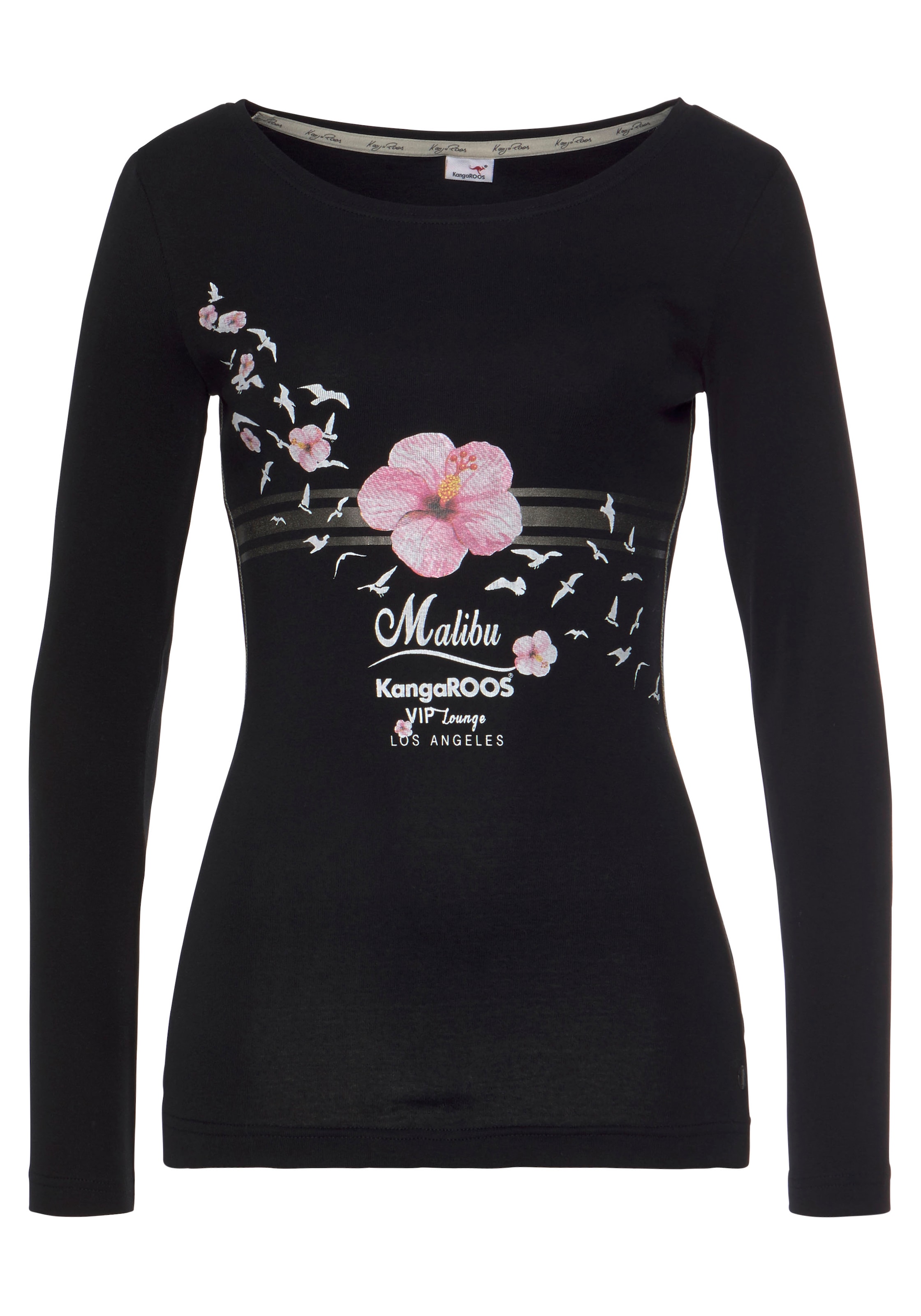 KangaROOS Longsleeve, Langarm, sehr figurbetonter Schnitt, mit Print