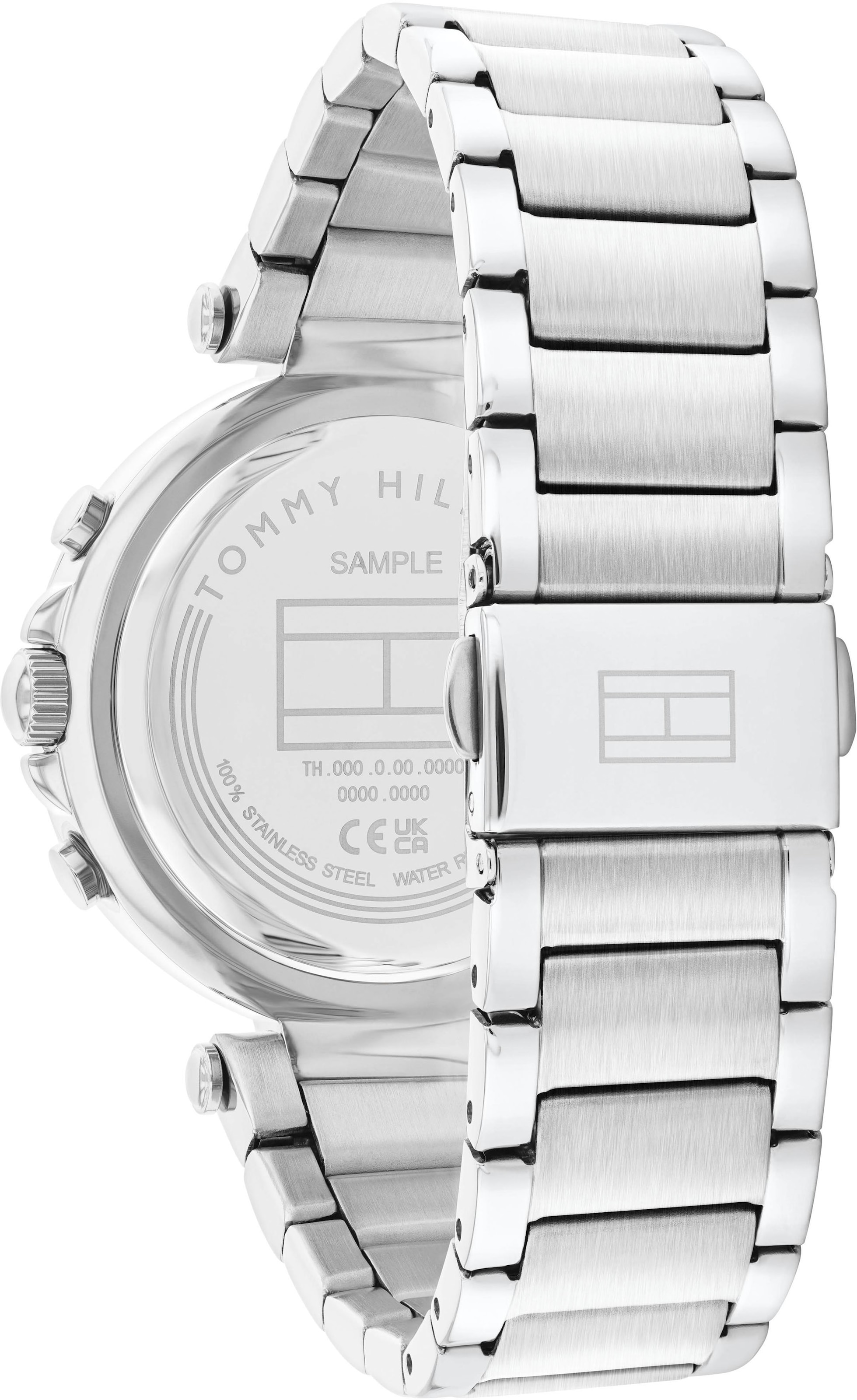 Tommy Hilfiger Multifunktionsuhr »EMILY«, Quarzuhr, Armbanduhr, Damen, Datum, Glaskristalle, Edelstahlarmband