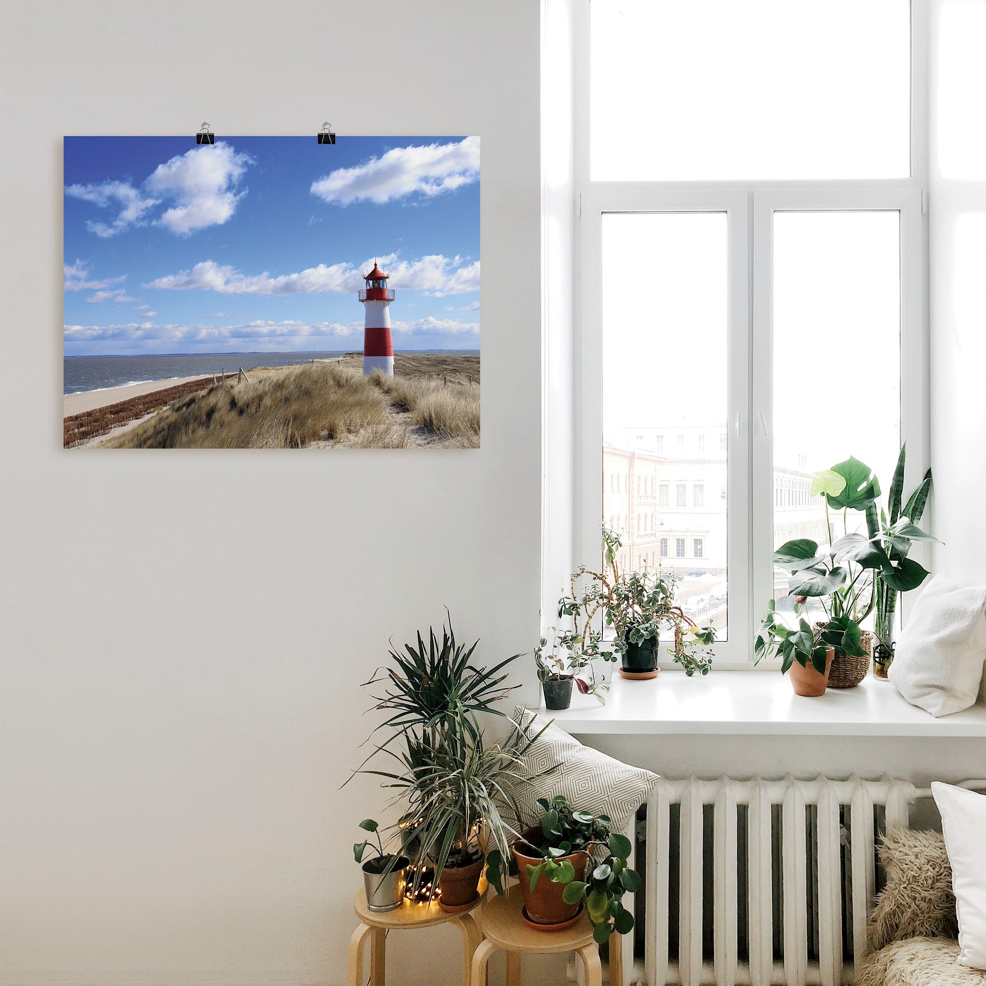 Artland Leinwandbild »Leuchtturm Sylt«, Gebäude, (1 St.), auf Keilrahmen gespannt