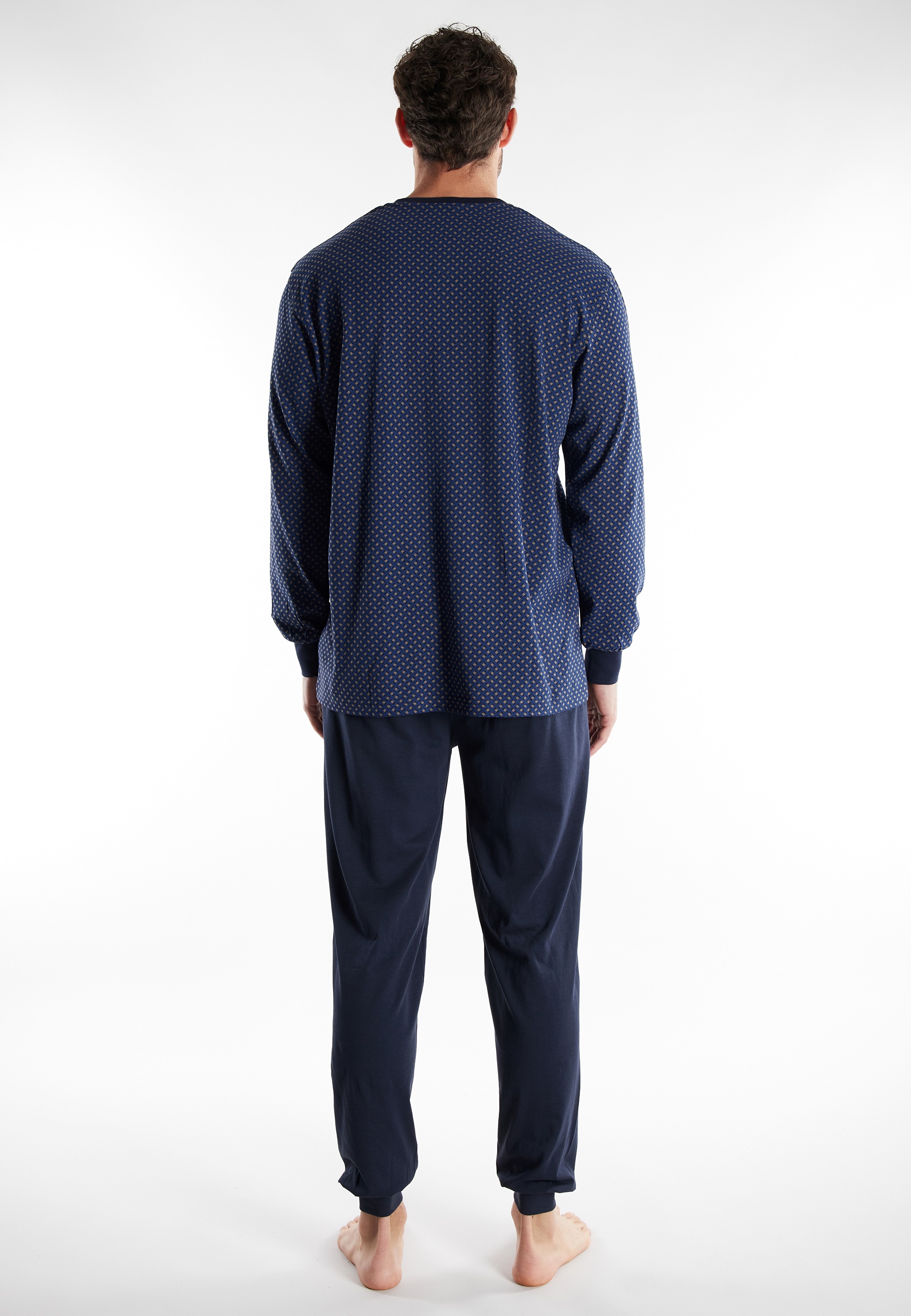 Thumbnail - GÖTZBURG Schlafanzug "Kos" 2 tlg., mit Rundhalsausschnitt und Knopfleiste, lange Ärmel