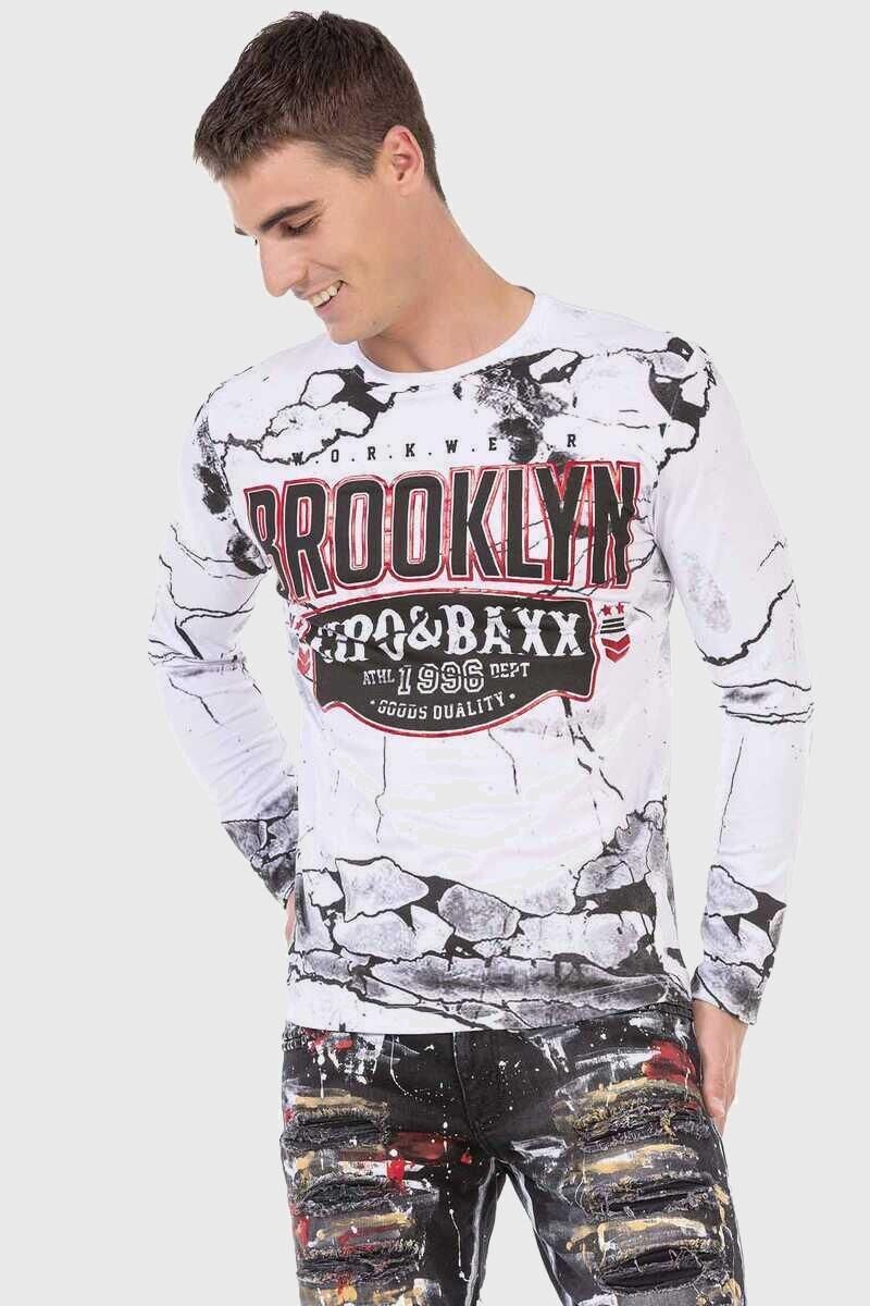 Cipo & Baxx T-Shirt »Sweatshirts«, mit Print und Allover-Muster