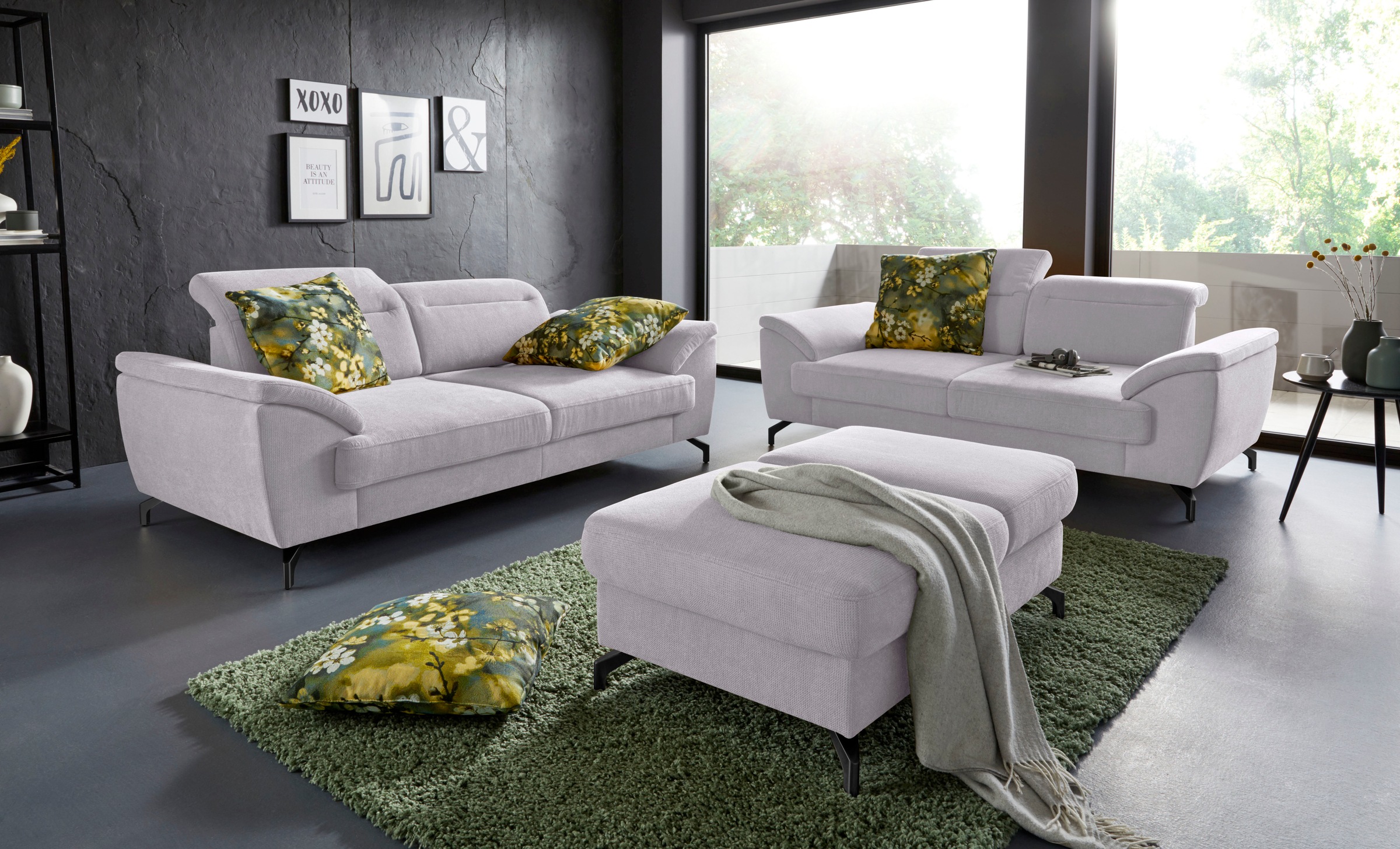 sit&more Hocker »Percy«, Fußhöhe 12 cm, mit Klappfunktion, wahlweise in 2 Fußfarben