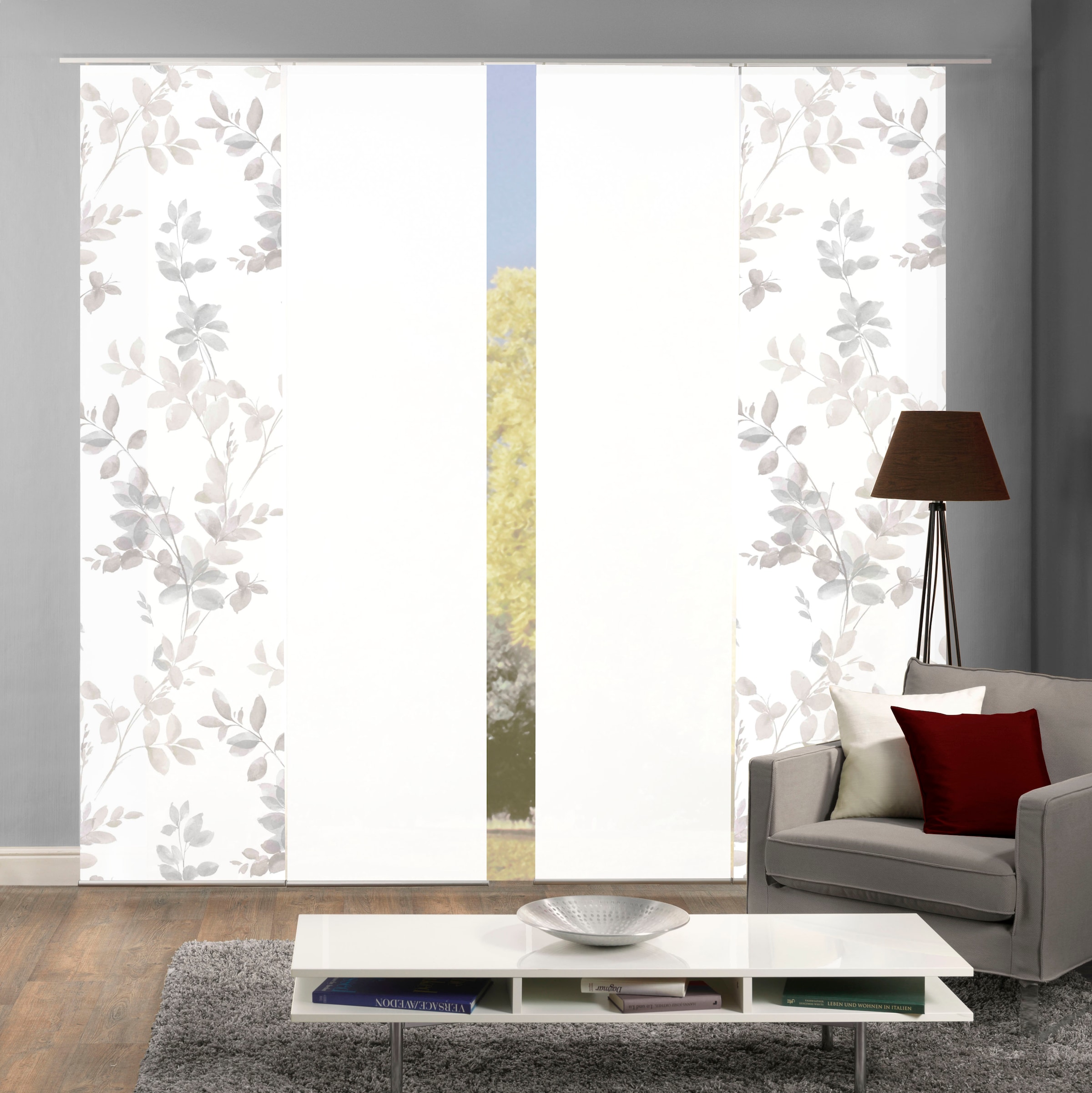 HOME WOHNIDEEN "4er SET" Paneelwagen 4 Stk. tlg. Schiebevorhang Digidruck 4 günstig online kaufen