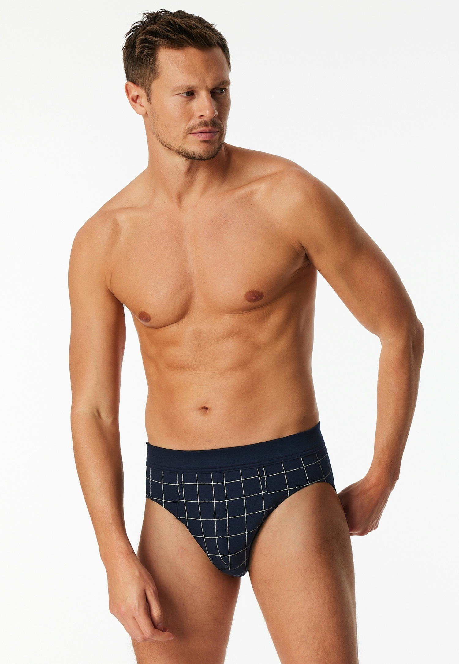 Thumbnail - Schiesser Minislip "Fine Interlock" kariert, ohne Eingriff, softer Bund