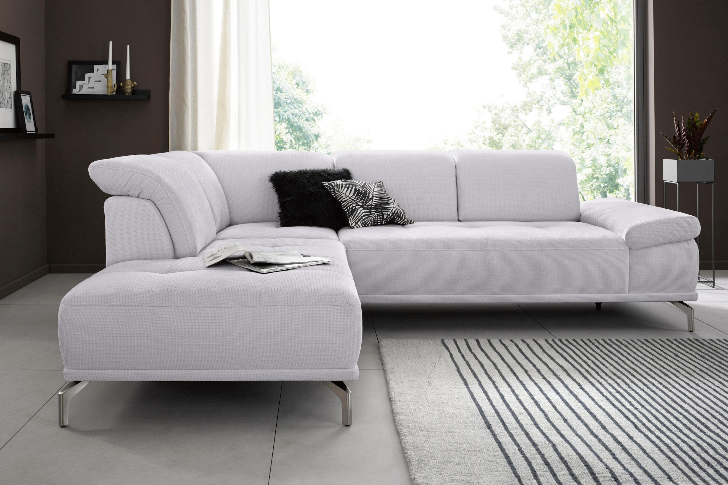 Home affaire Ecksofa "Caluna" Inkl.Sitztiefenverstellung, wahlweise mit Kop günstig online kaufen